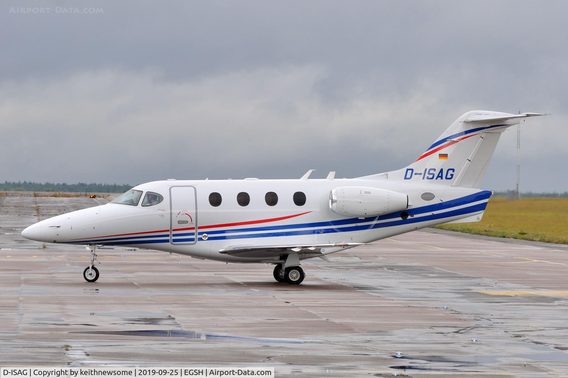 D-ISAG, 2007 Hawker Beechcraft 390 Premier IA C/N RB-221, Arriving at Norwich from Berlin.