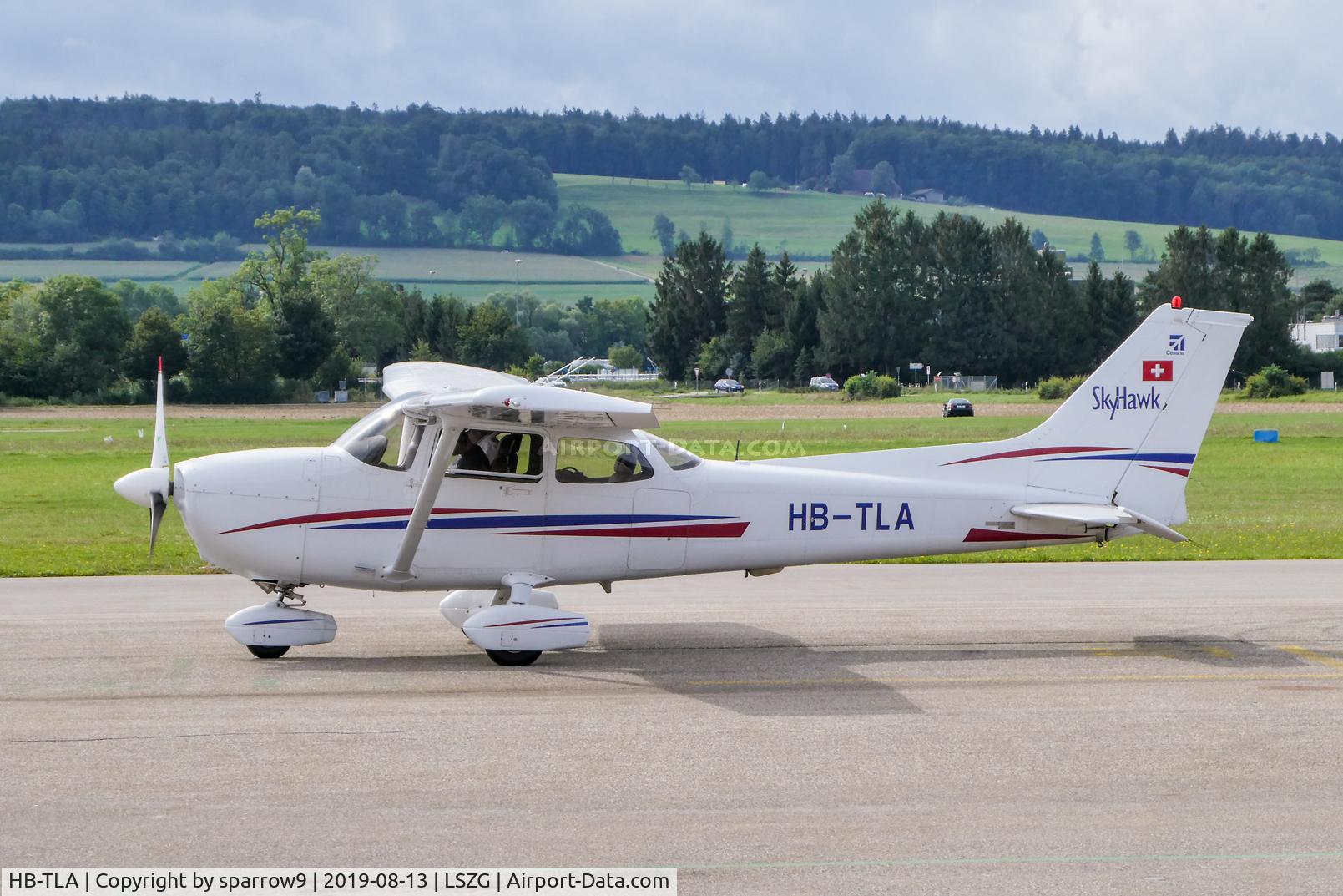 HB-TLA, 2003 Cessna 172R C/N 17281159, At Grenchen. Engine is a THIELERT AIRCRAFT ENGINES GMBH, TAE 125-02-99
