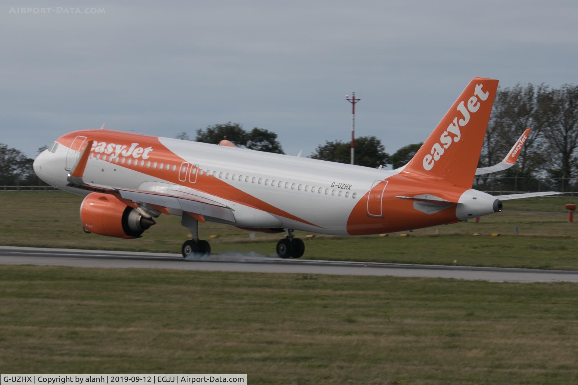 G-UZHX, 2018 Airbus A320-251N C/N 8880, Arriving at Jersey, CI