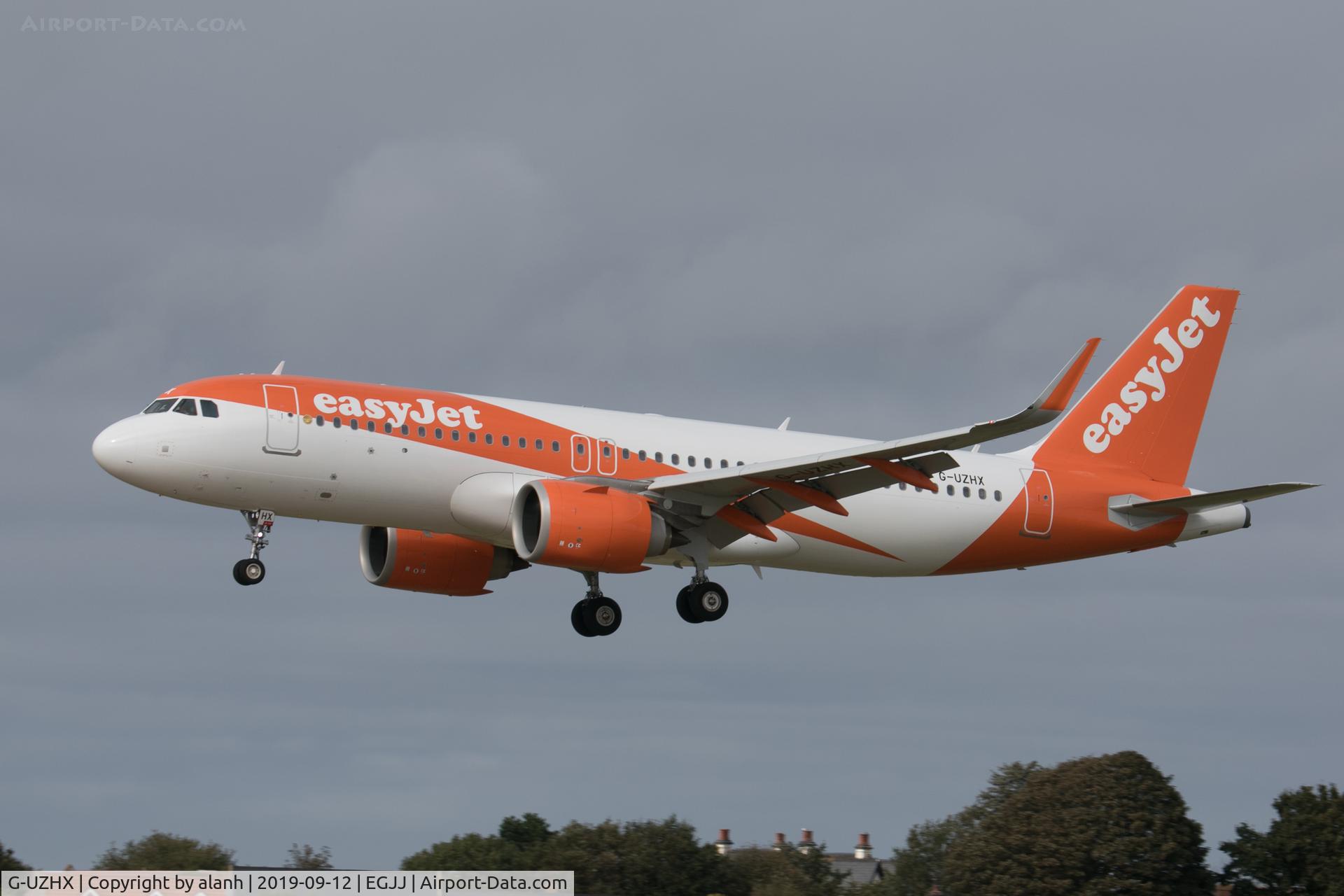 G-UZHX, 2018 Airbus A320-251N C/N 8880, Arriving at Jersey, CI