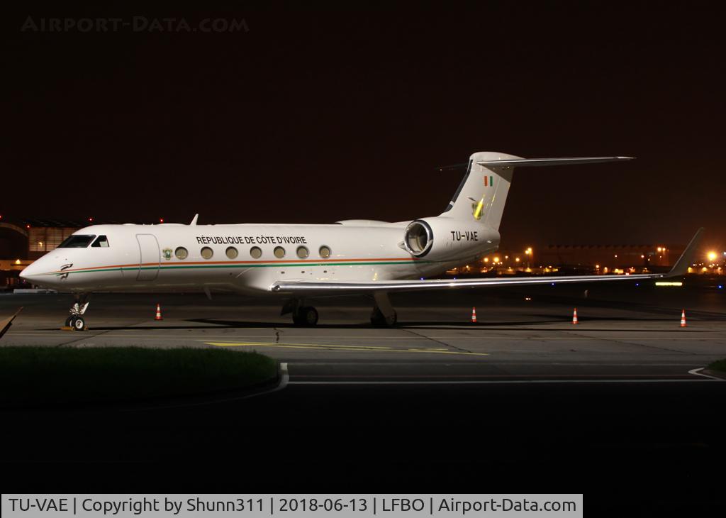 TU-VAE, 2016 Gulfstream Aerospace GV-SP (G550) C/N 5533, Parked at the General Aviation area...