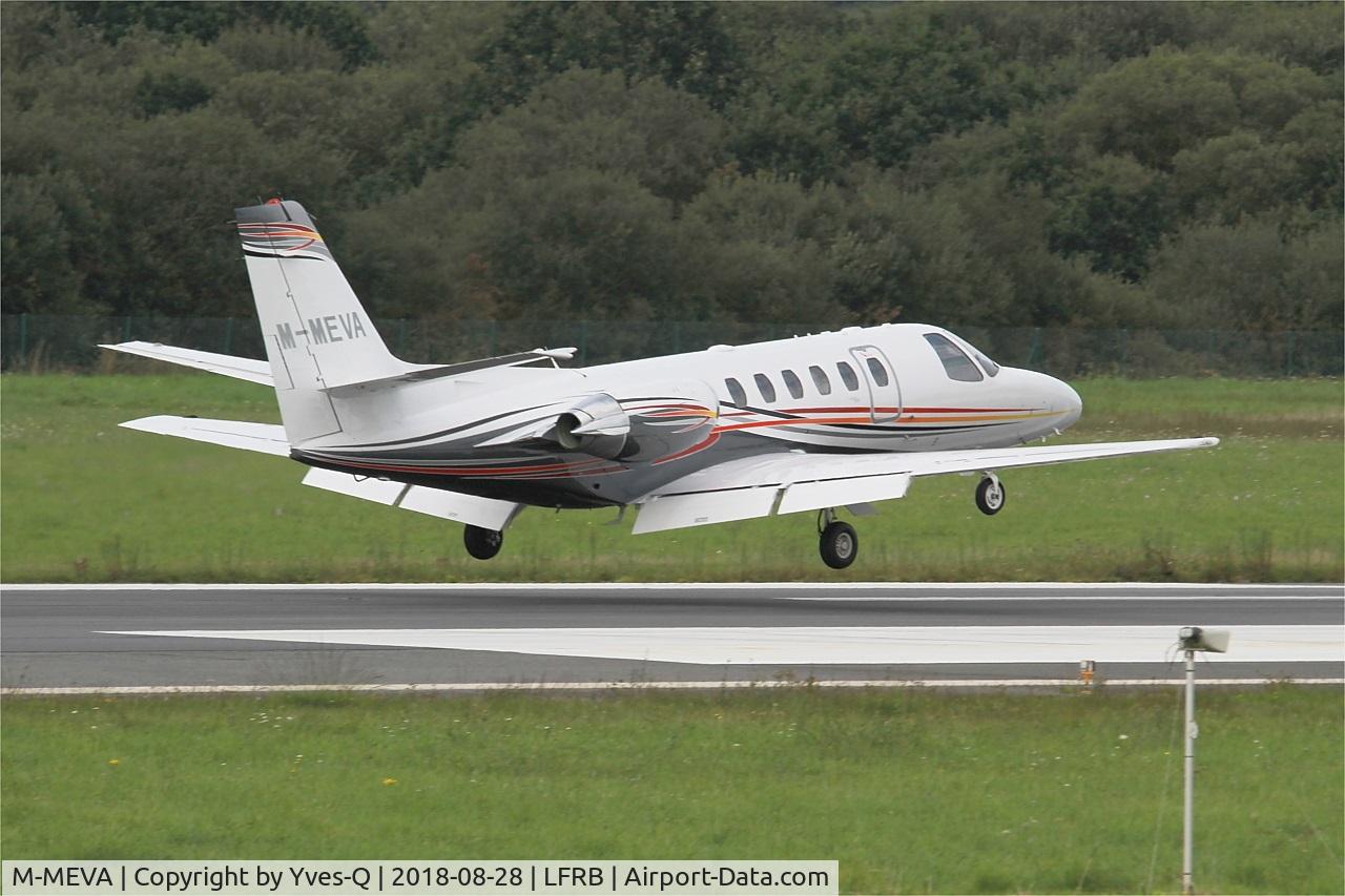 M-MEVA, 1996 Cessna 560 Citation Ultra C/N 560-0346, Cessna 560 Citation Ultra, Landing rwy 07R, Brest-Bretagne airport (LFRB-BES)