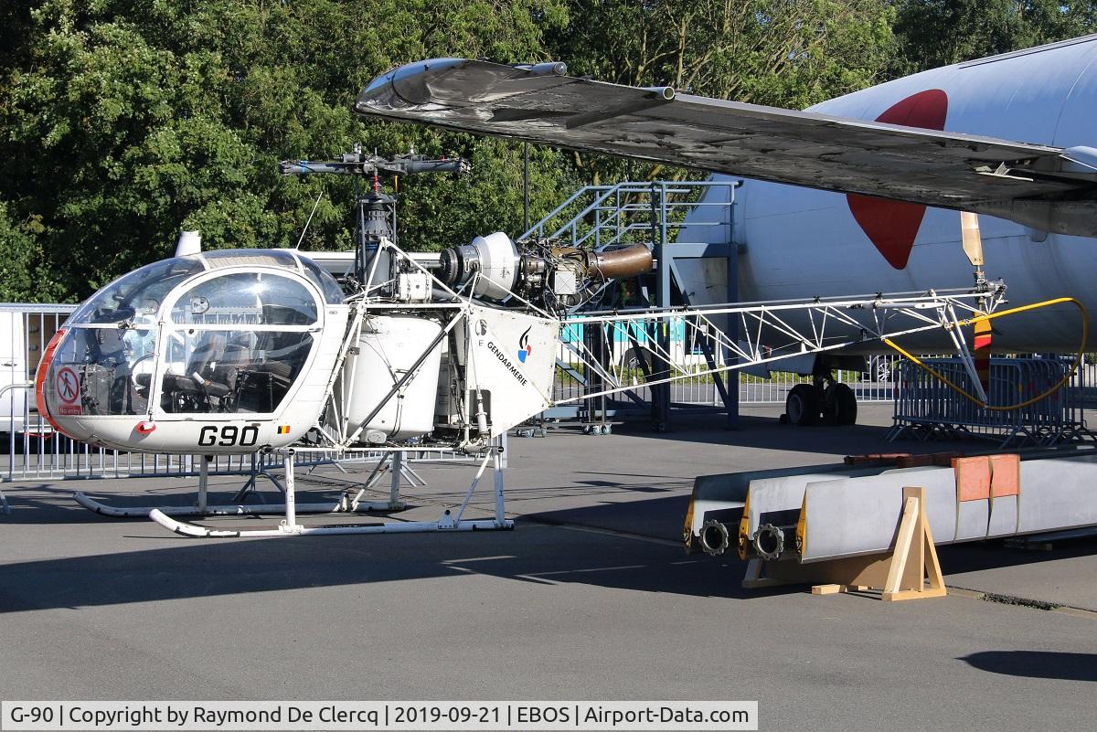 G-90, Sud Aviation SA-318C Alouette II C/N 1991 /618C-A68, Former Federal Police helicopter preserved at VLOC Ostend.