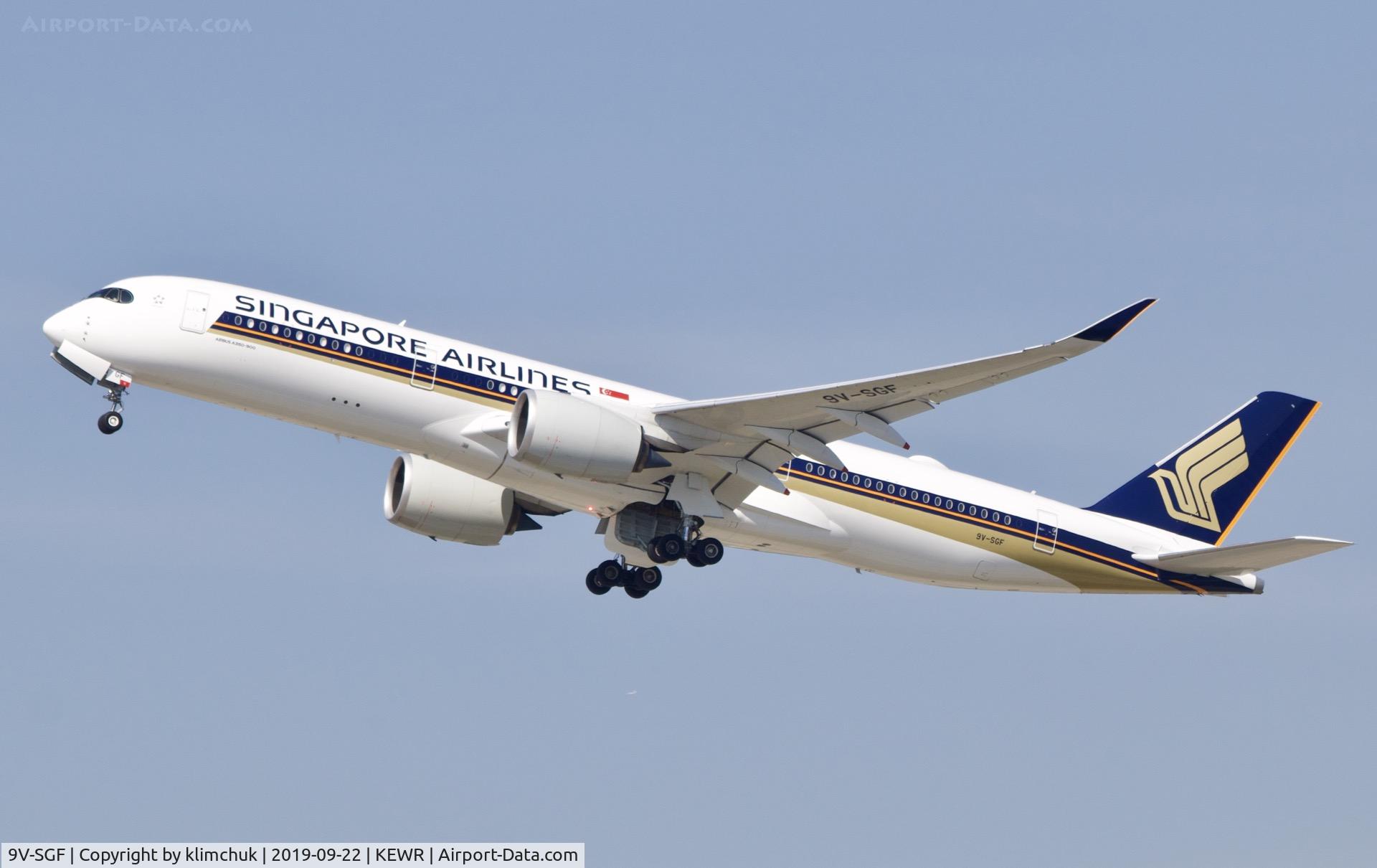 9V-SGF, 2018 Airbus A350-941 C/N 238, Taking off for 17+ hours flight to Singapore