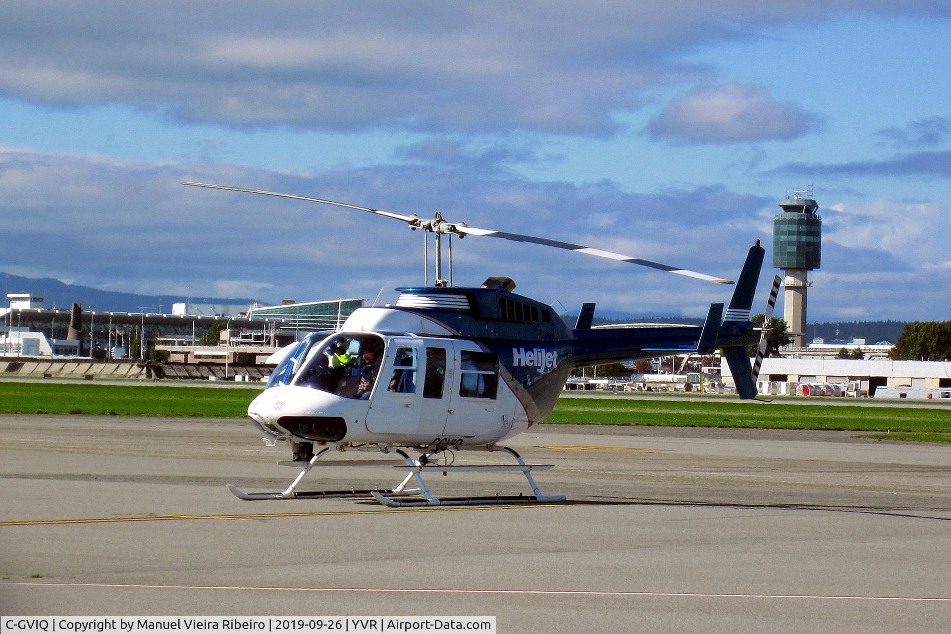 C-GVIQ, 1982 Bell 206L-1 LongRanger II C/N 45492, At YVR South