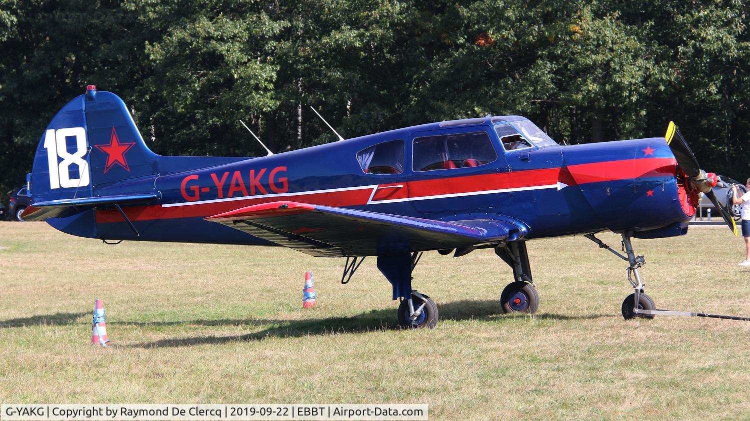 G-YAKG, 1979 Yakovlev Yak-18T C/N 22202034023, Flying Festival at Brasschaat.