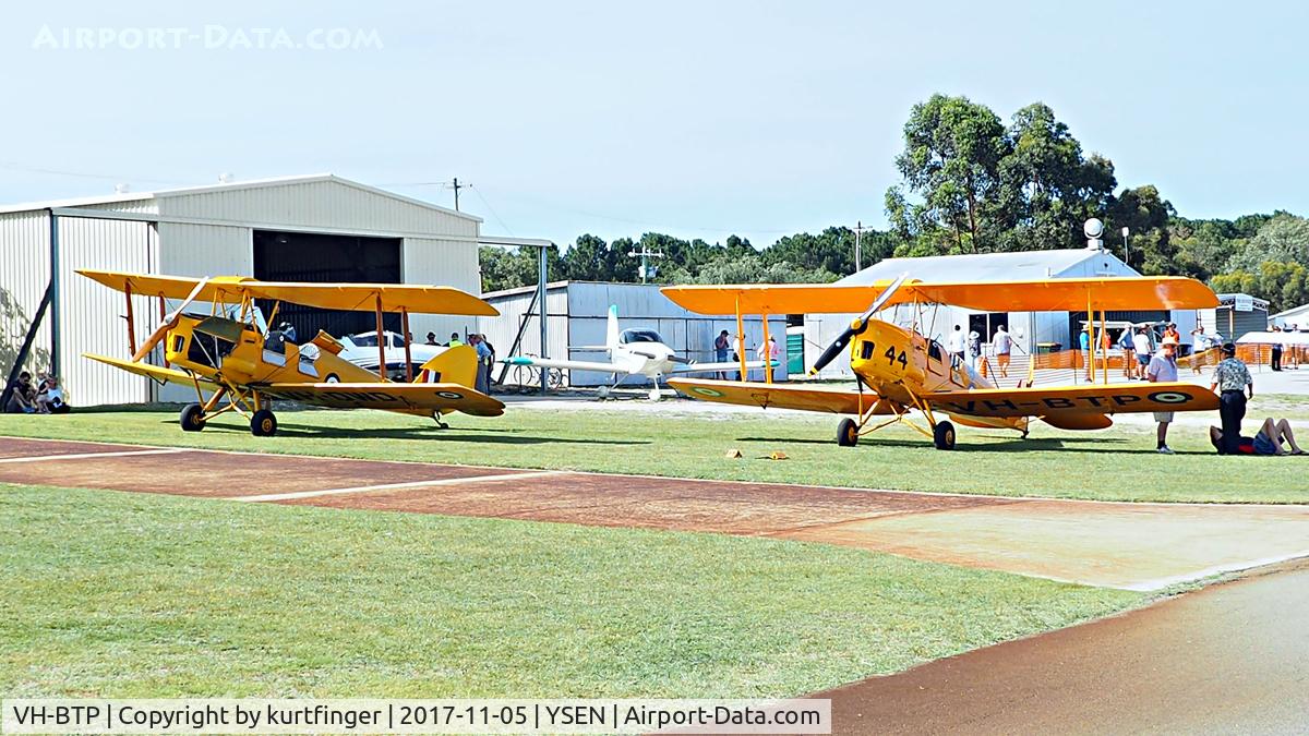 VH-BTP, 1944 De Havilland Australia DH-82A Tiger Moth C/N DHA1075, DeHavilland DH-82A Tiger Moths VH-DWD and VH-BTP Serpentine 051117.