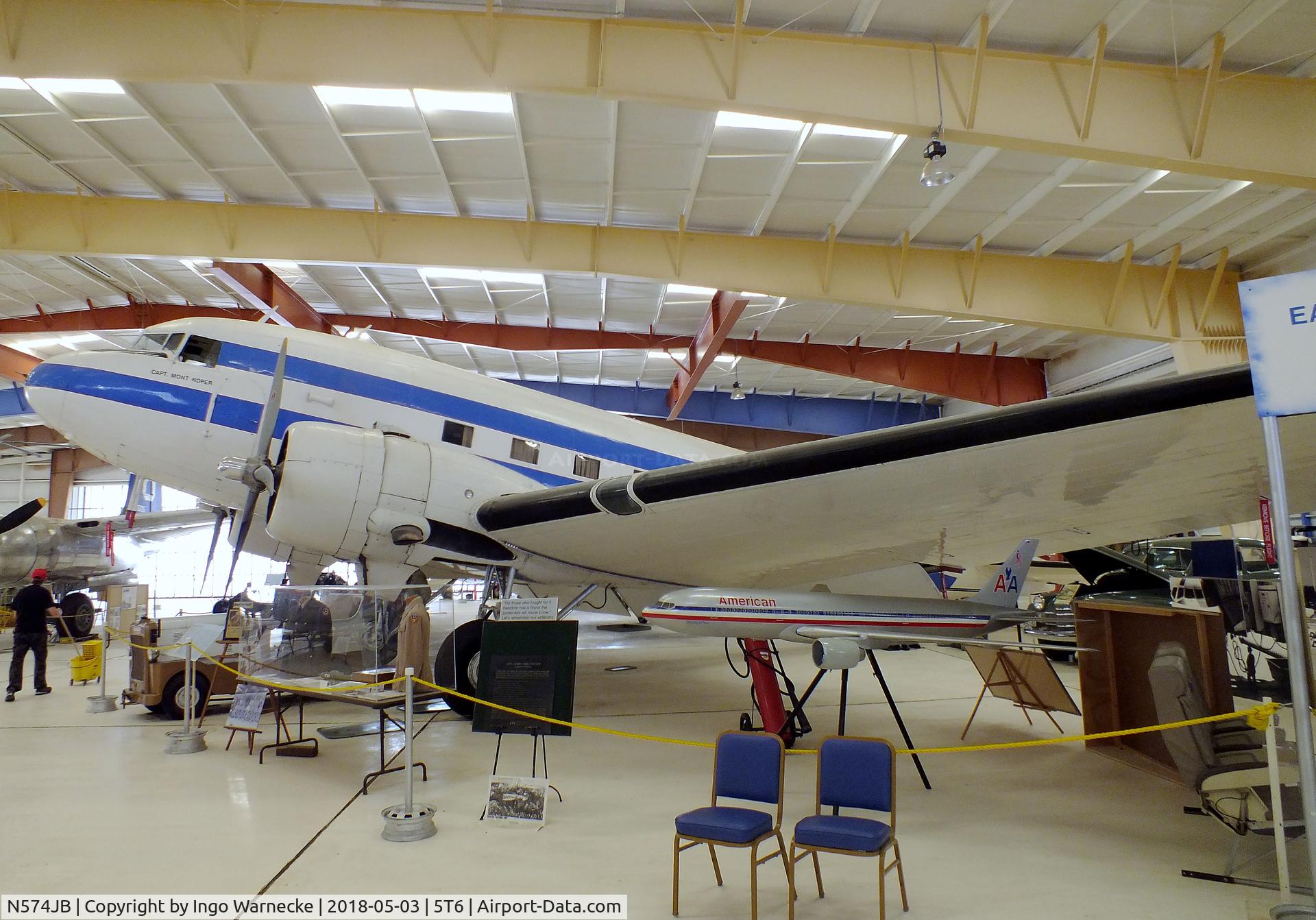 N574JB, 1944 Douglas DC3C-S1C3G (C-47A) C/N 20145, Douglas DC-3C at the War Eagles Air Museum, Santa Teresa NM