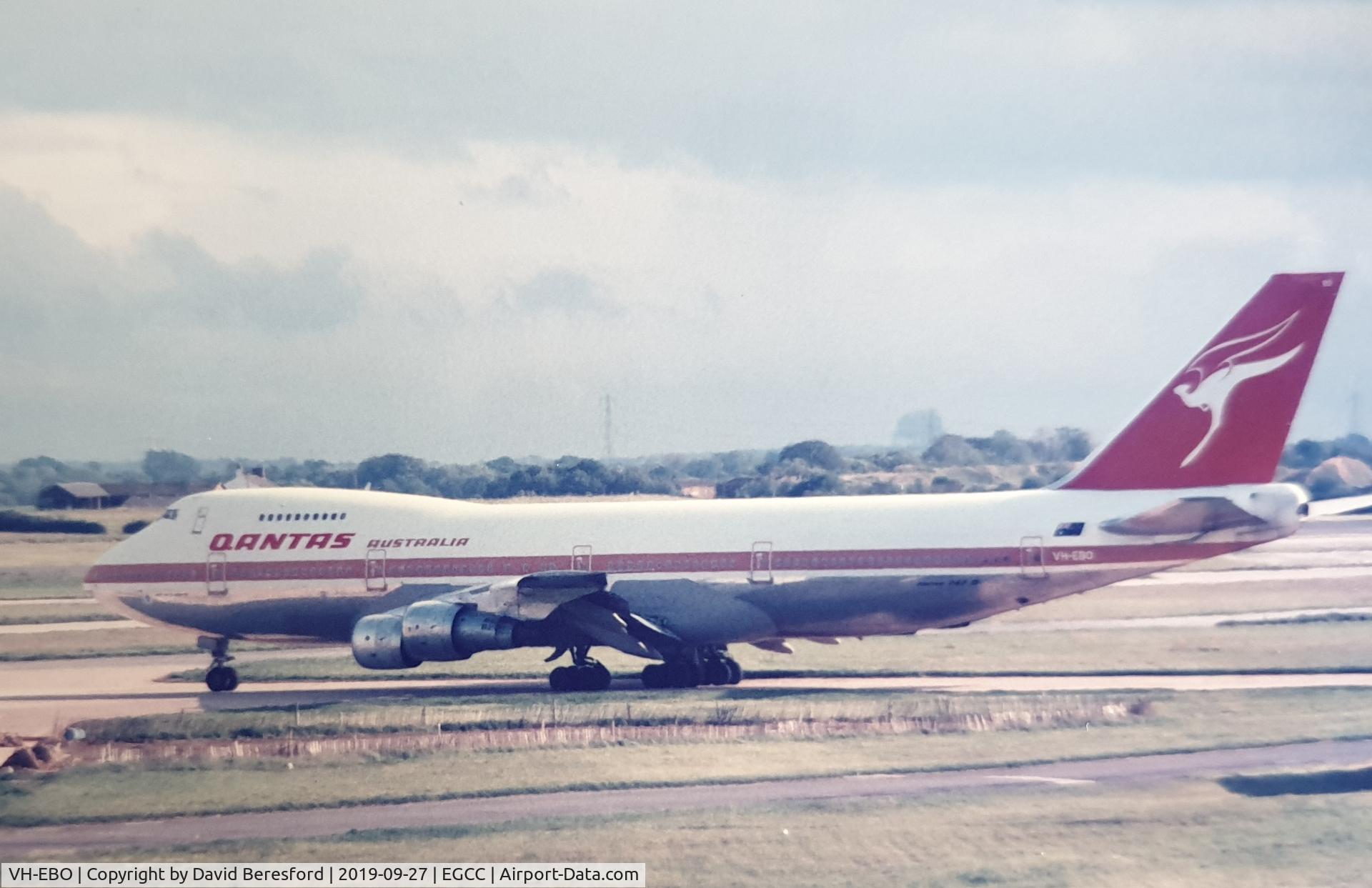 VH-EBO, 1978 Boeing 747-238B C/N 21657, Manchester 1985