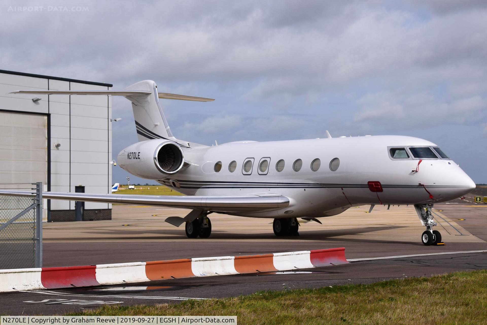 N270LE, 2015 Gulfstream Aerospace G650 (G-VI) C/N 6164, Parked at Norwich.