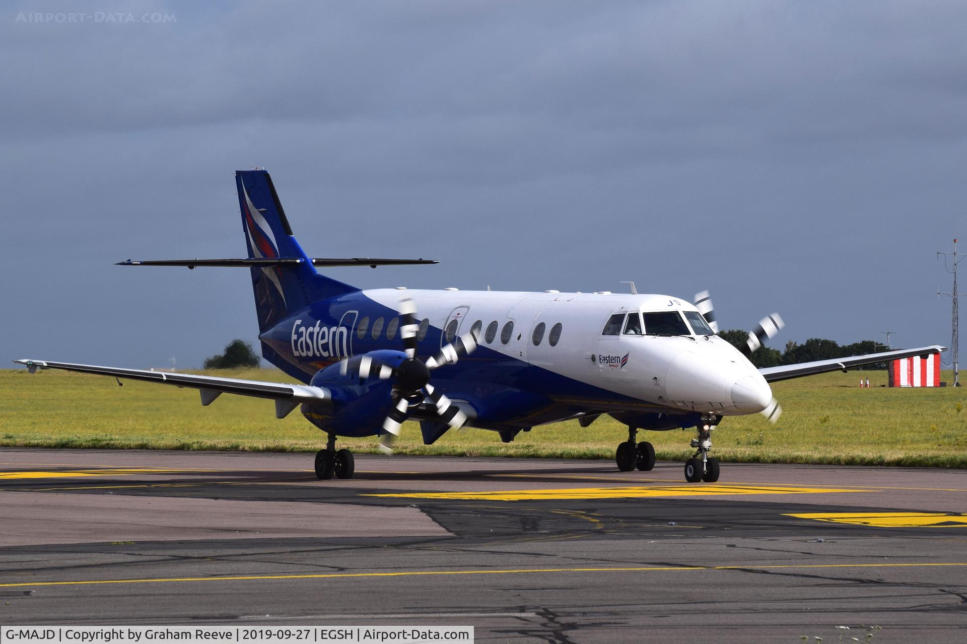 G-MAJD, 1992 British Aerospace Jetstream 41 C/N 41006, Just landed at Norwich.