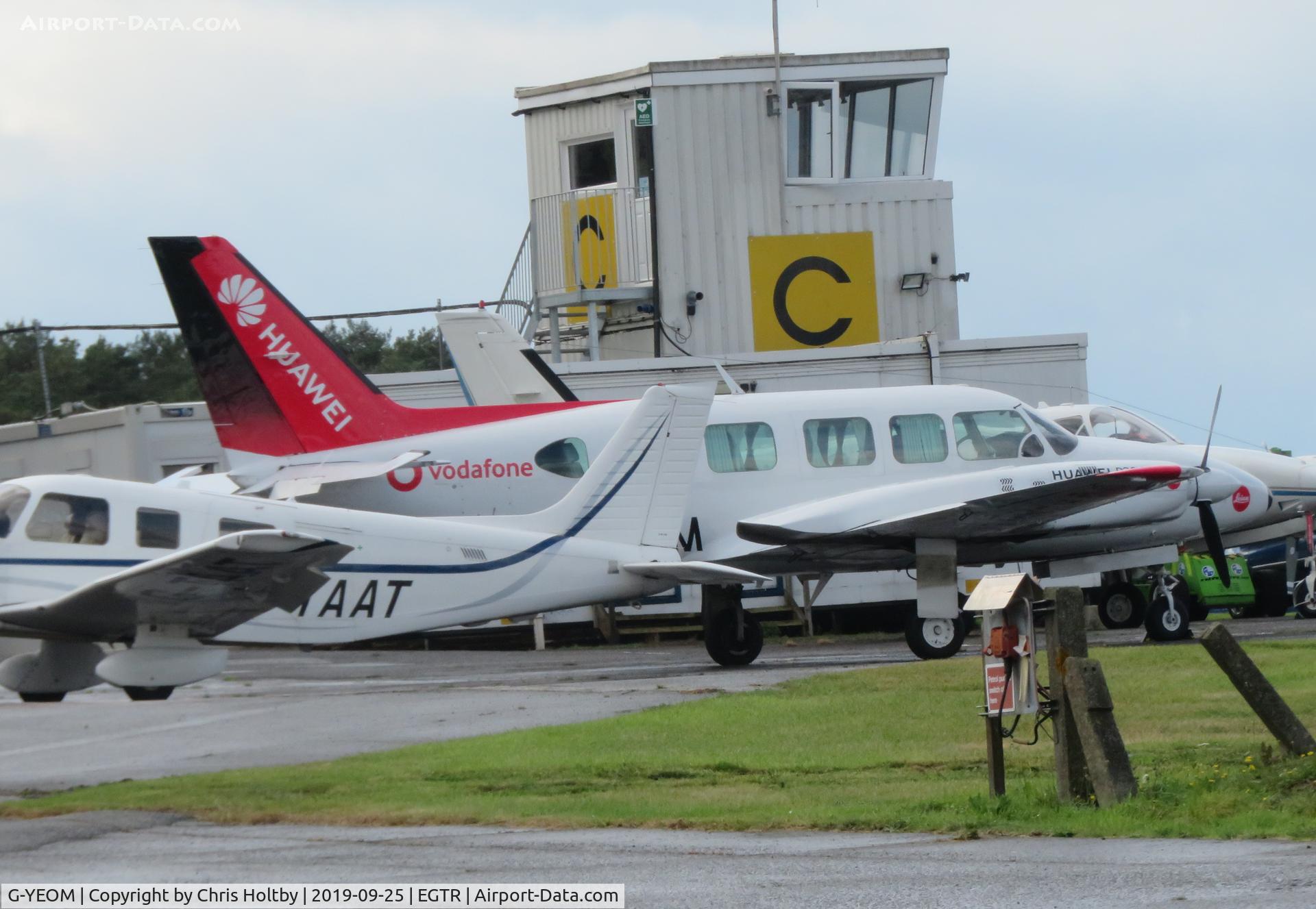 G-YEOM, 1983 Piper PA-31-350 Chieftain C/N 31-8352022, Navajo Chieftain parked at Elstree