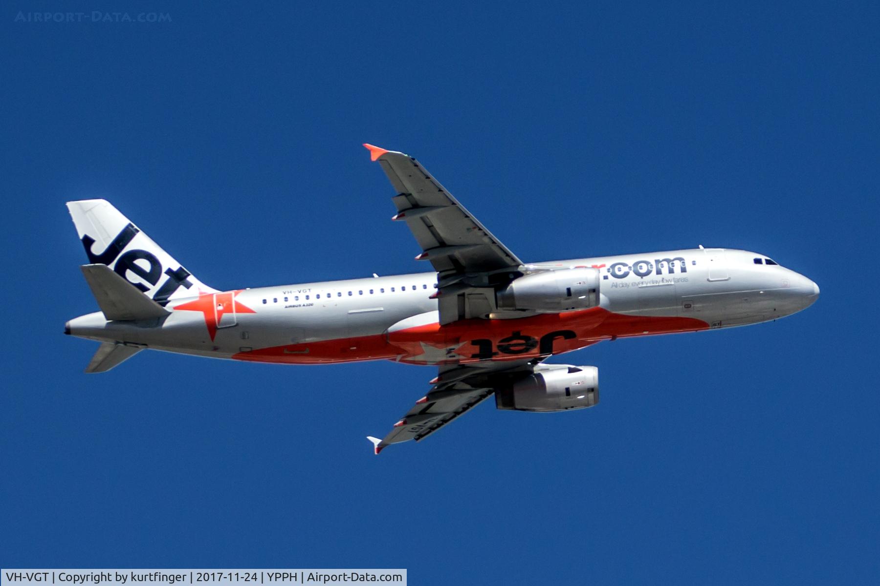 VH-VGT, 2009 Airbus A320-232 C/N 4178, Airbus A320-232 Jetstar VH-VGT departed Rwy 21 YPPH 241117.
