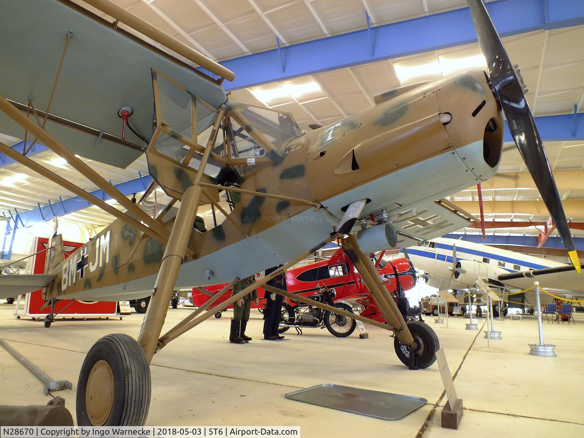 N28670, 1939 Morane-Saulnier MS-502 Criquet C/N 728, Morane-Saulnier MS.502 Criquet (re-converted to inline-engine and displayed as Fieseler Fi 156 Storch) at the War Eagles Air Museum, Santa Teresa NM