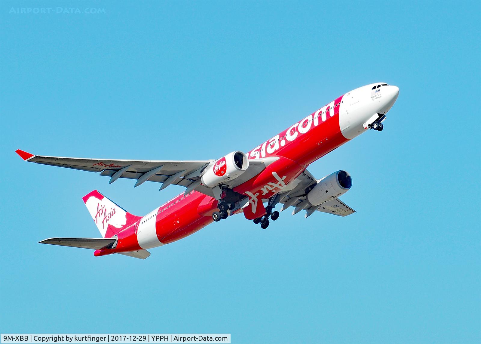 9M-XBB, 2016 Airbus A330-343 C/N 1646, Airbus A330-343, Air Asia X 9M-XBB. Departed rwy 21, YPPH 291217.