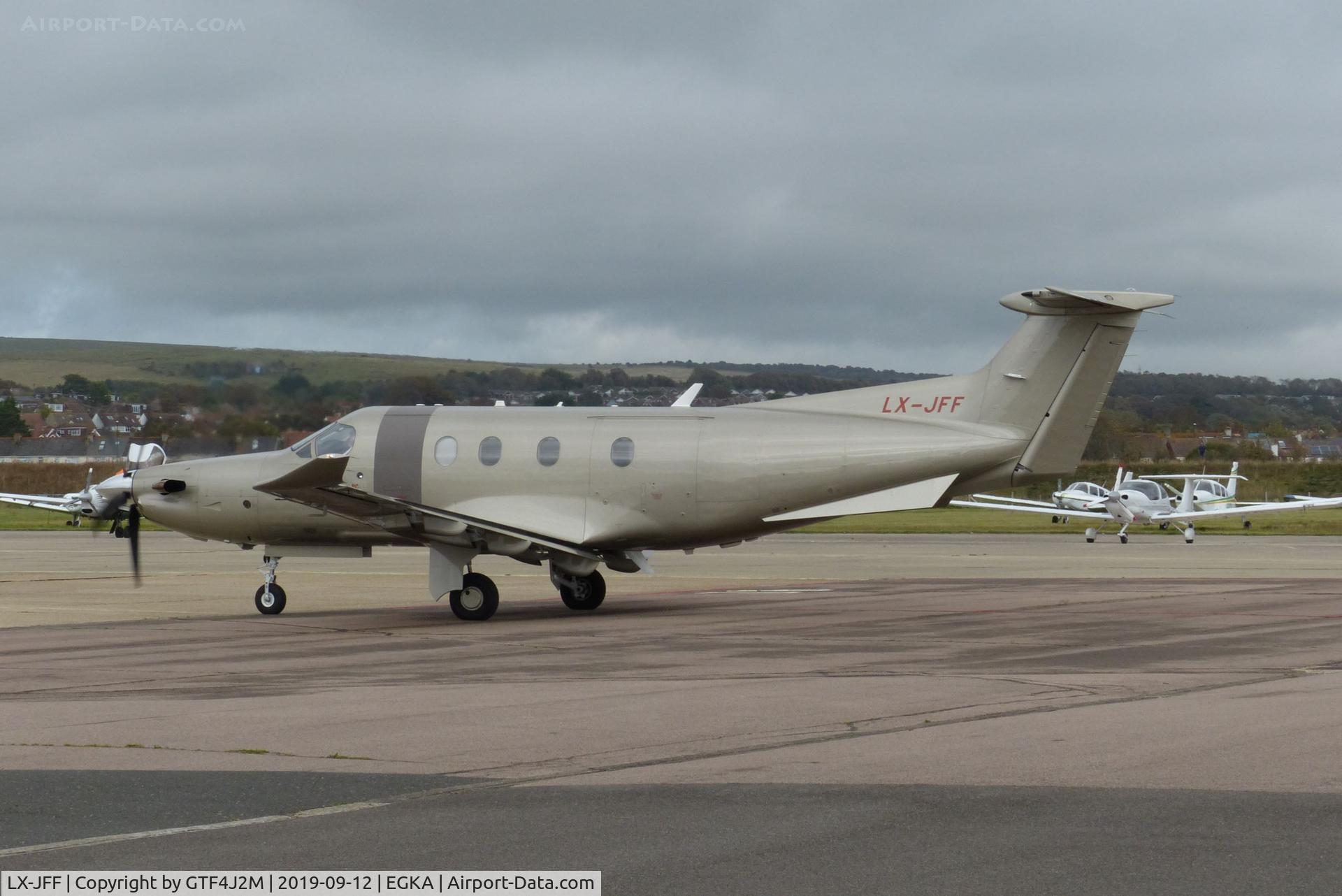 LX-JFF, 2018 Pilatus PC-12/47E C/N 1857, LX-JFF  at Shoreham 12Sep19