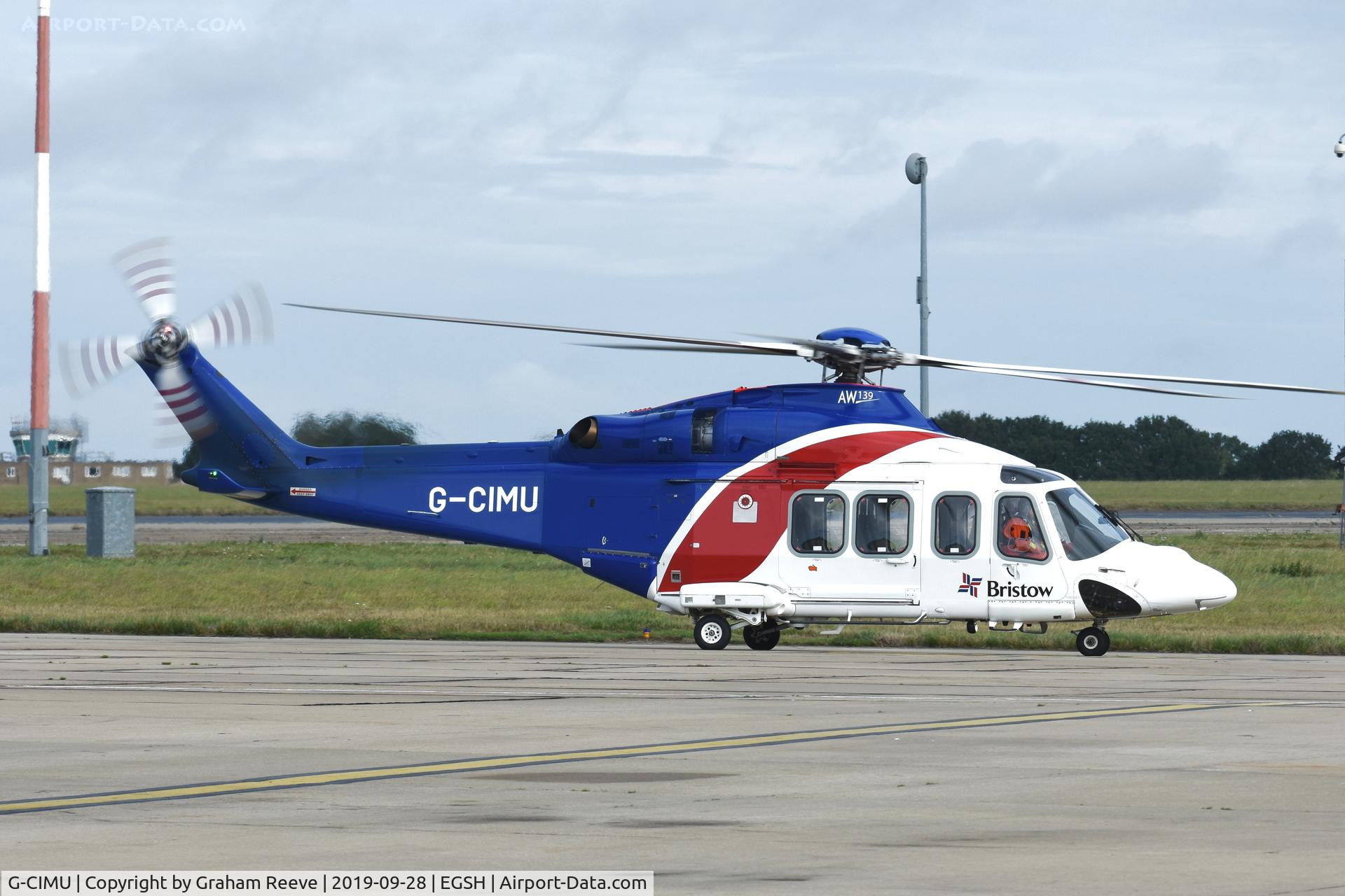 G-CIMU, 2015 AgustaWestland AW-139 C/N 31583, Repositioning at Norwich.