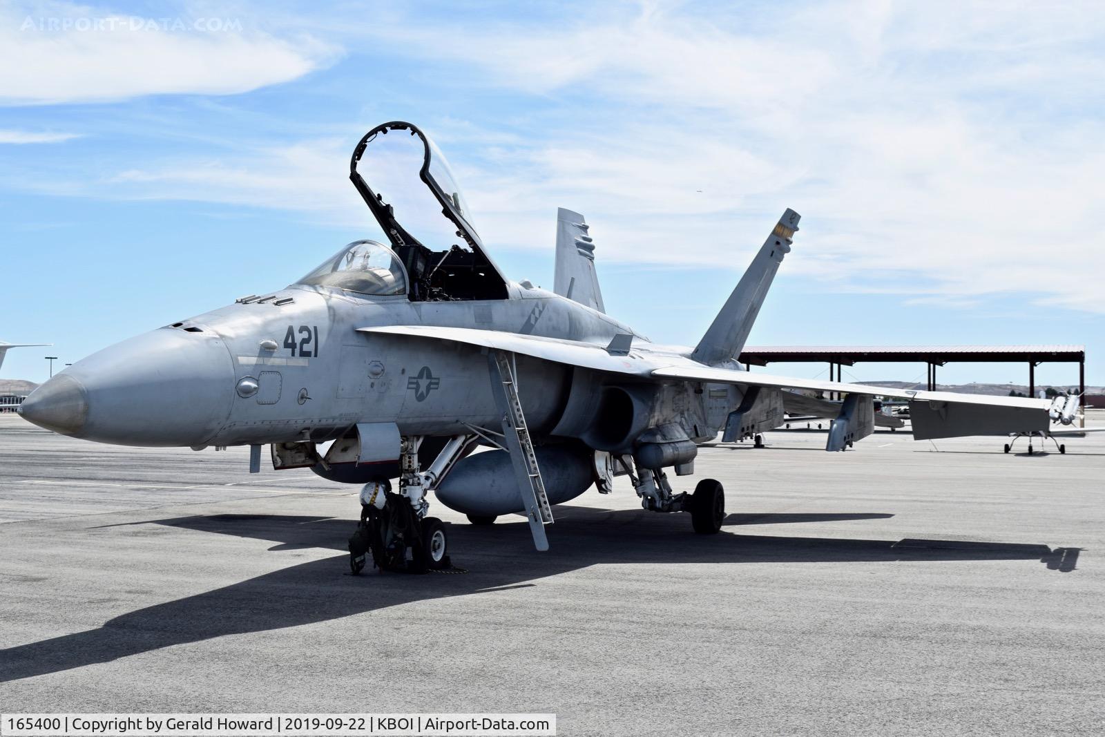 165400, McDonnell Douglas F/A-18C Hornet C/N 1422/C457, Parked on the north GA ramp. NA-421, VMFA-323 