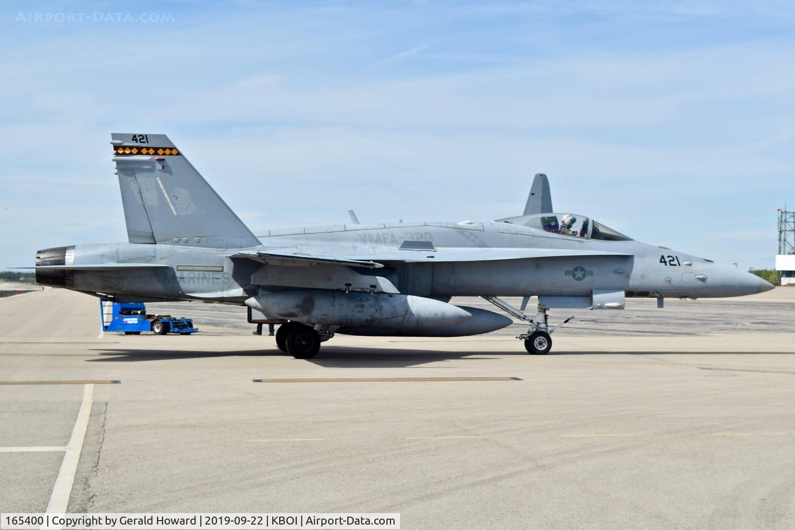 165400, McDonnell Douglas F/A-18C Hornet C/N 1422/C457, Parked on the north GA ramp. NA-421, VMFA-323 