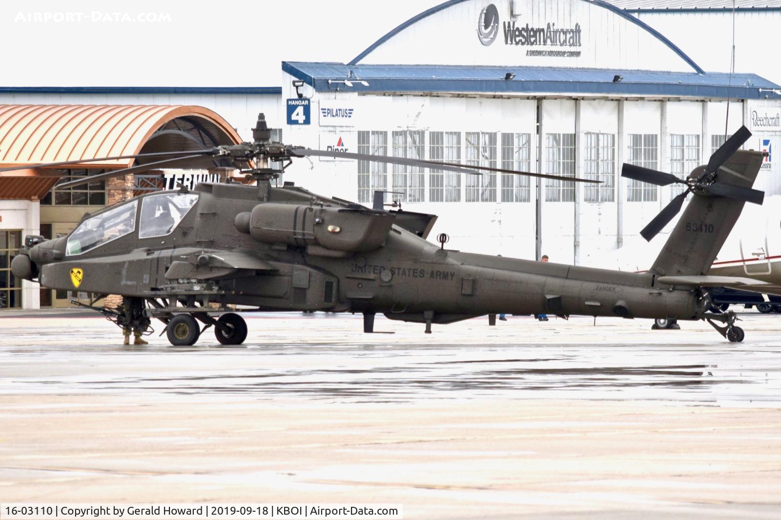 16-03110, 2016 Boeing AH-64E Apache Guardian C/N MM110, Parked on south GA ramp for fuel.