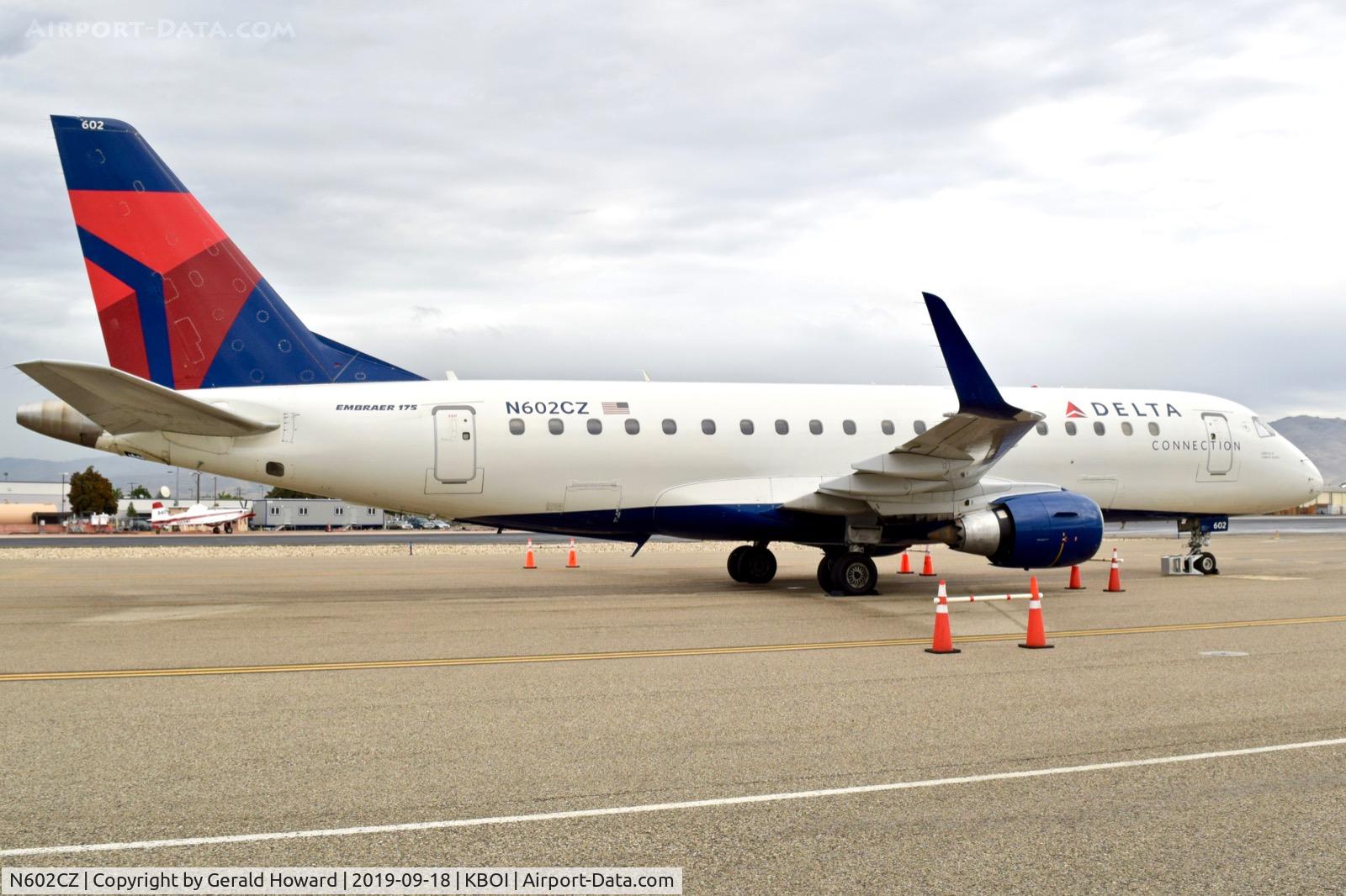 N602CZ, 2007 Embraer 175LR (ERJ-170-200LR) C/N 17000171, Parked on remote spot with mechanical problems.