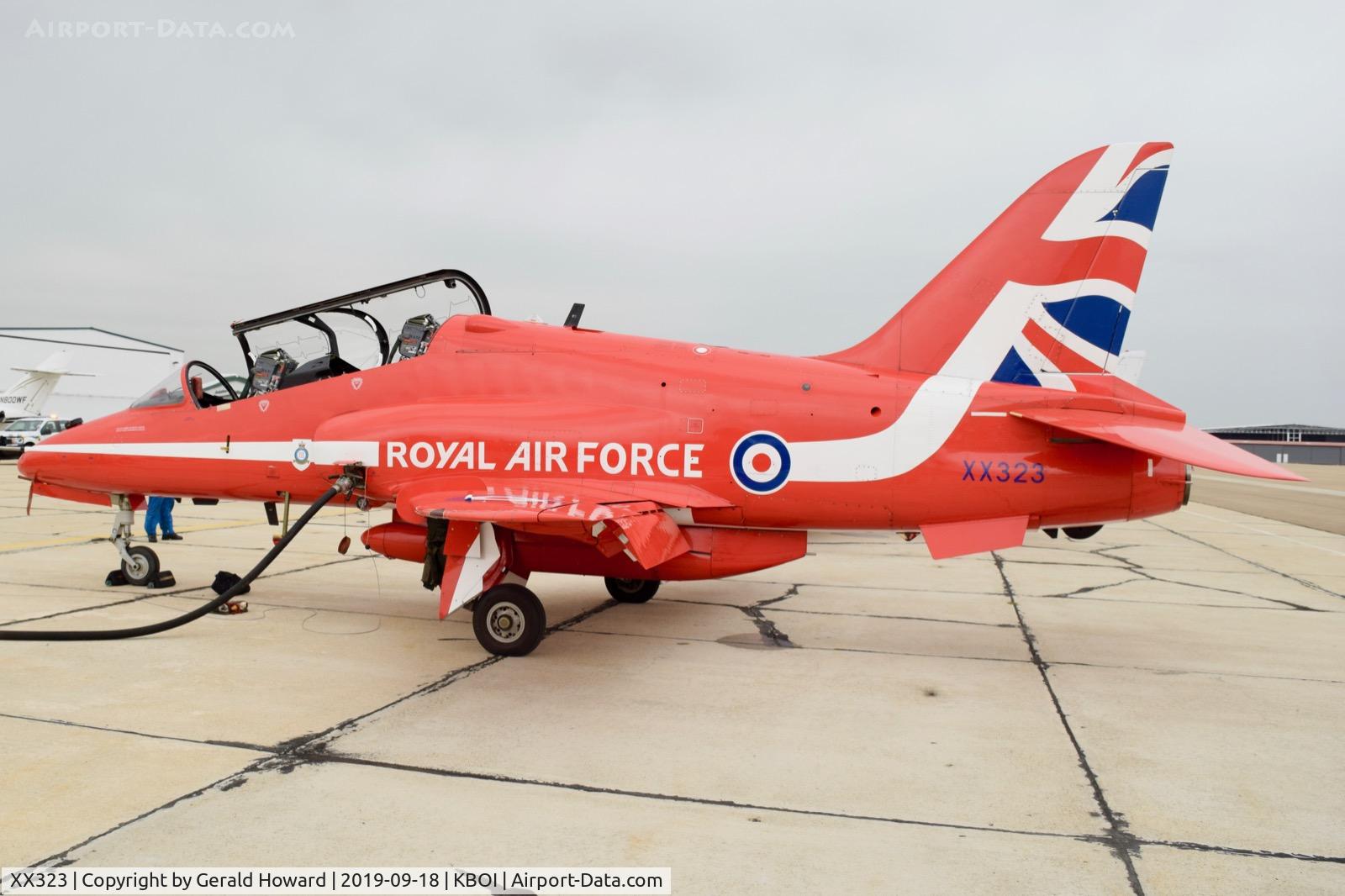 XX323, 1980 Hawker Siddeley Hawk T.1 C/N 167/312148, Refueling on south GA ramp.