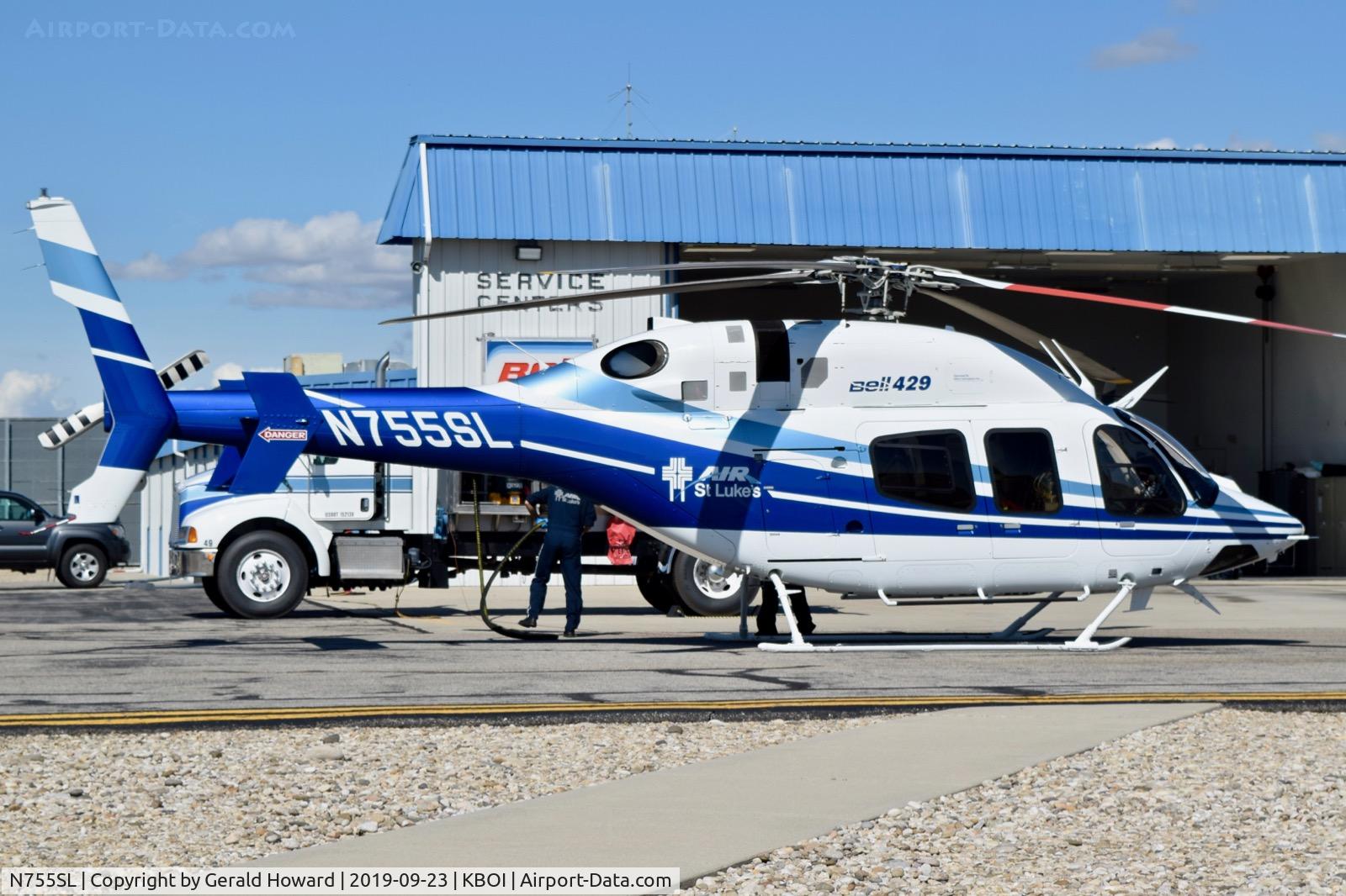 N755SL, 2016 Bell 429 GlobalRanger C/N 57307, Being refueled.