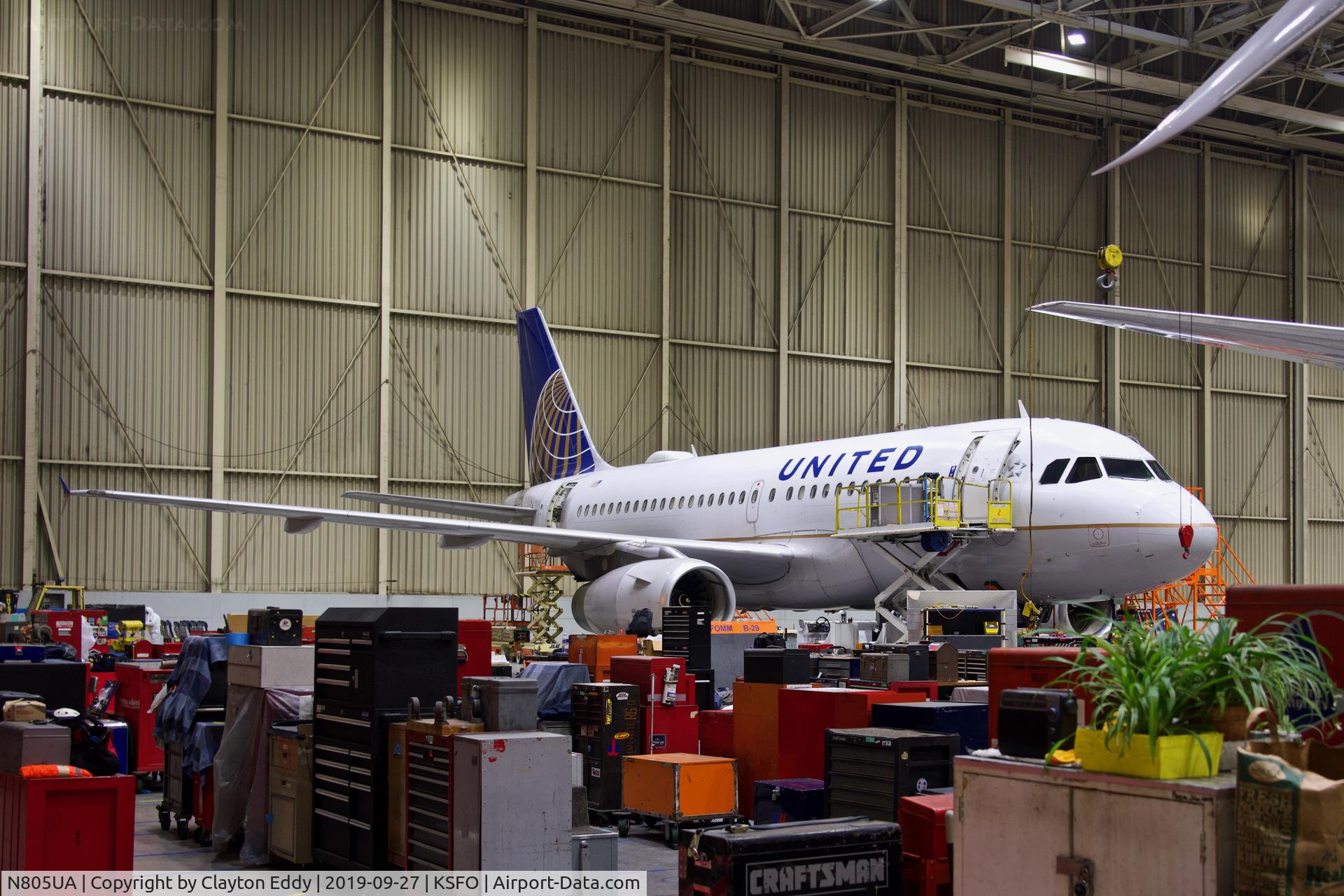 N805UA, 1998 Airbus A319-131 C/N 783, SFO 2019.