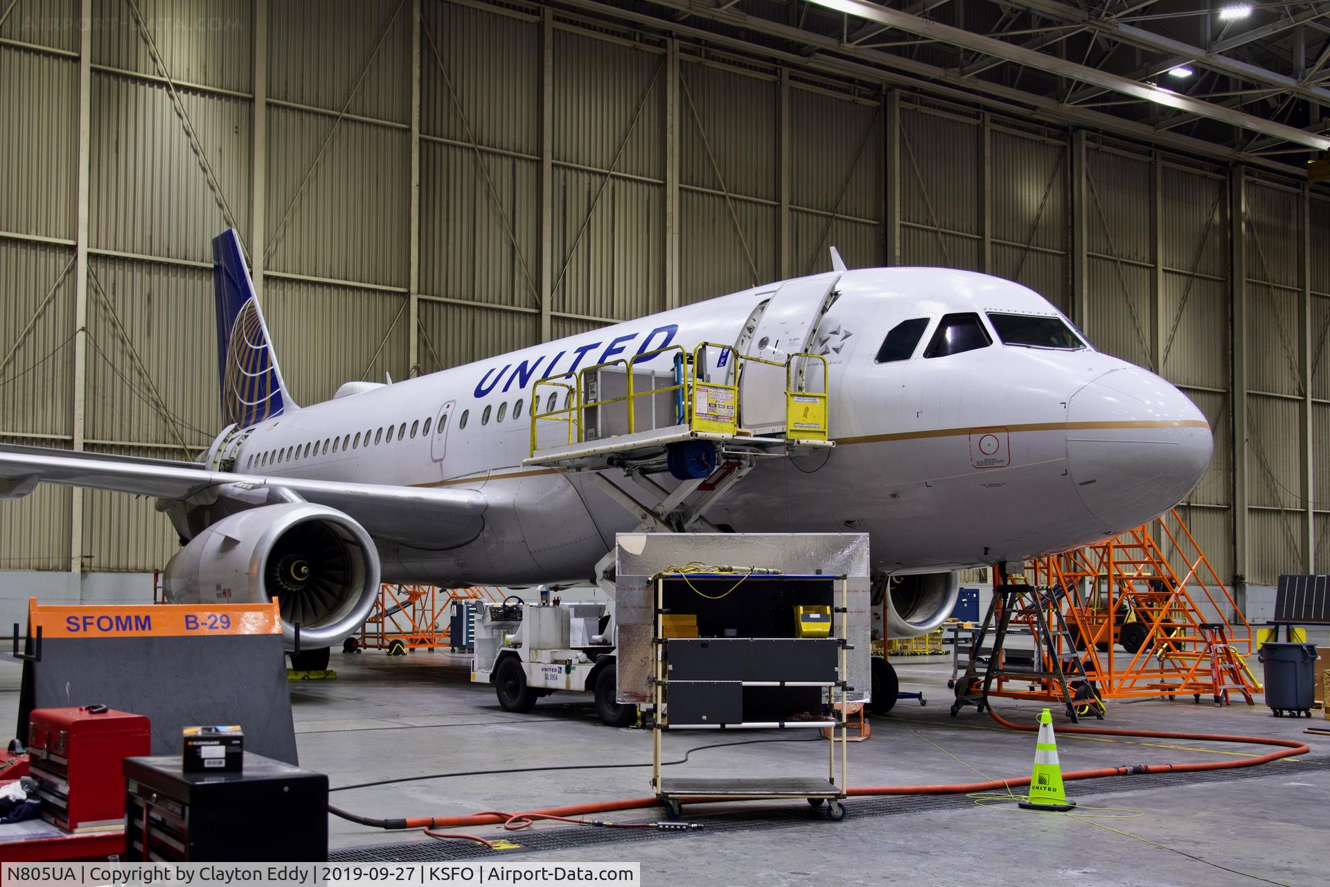 N805UA, 1998 Airbus A319-131 C/N 783, SFO 2019.