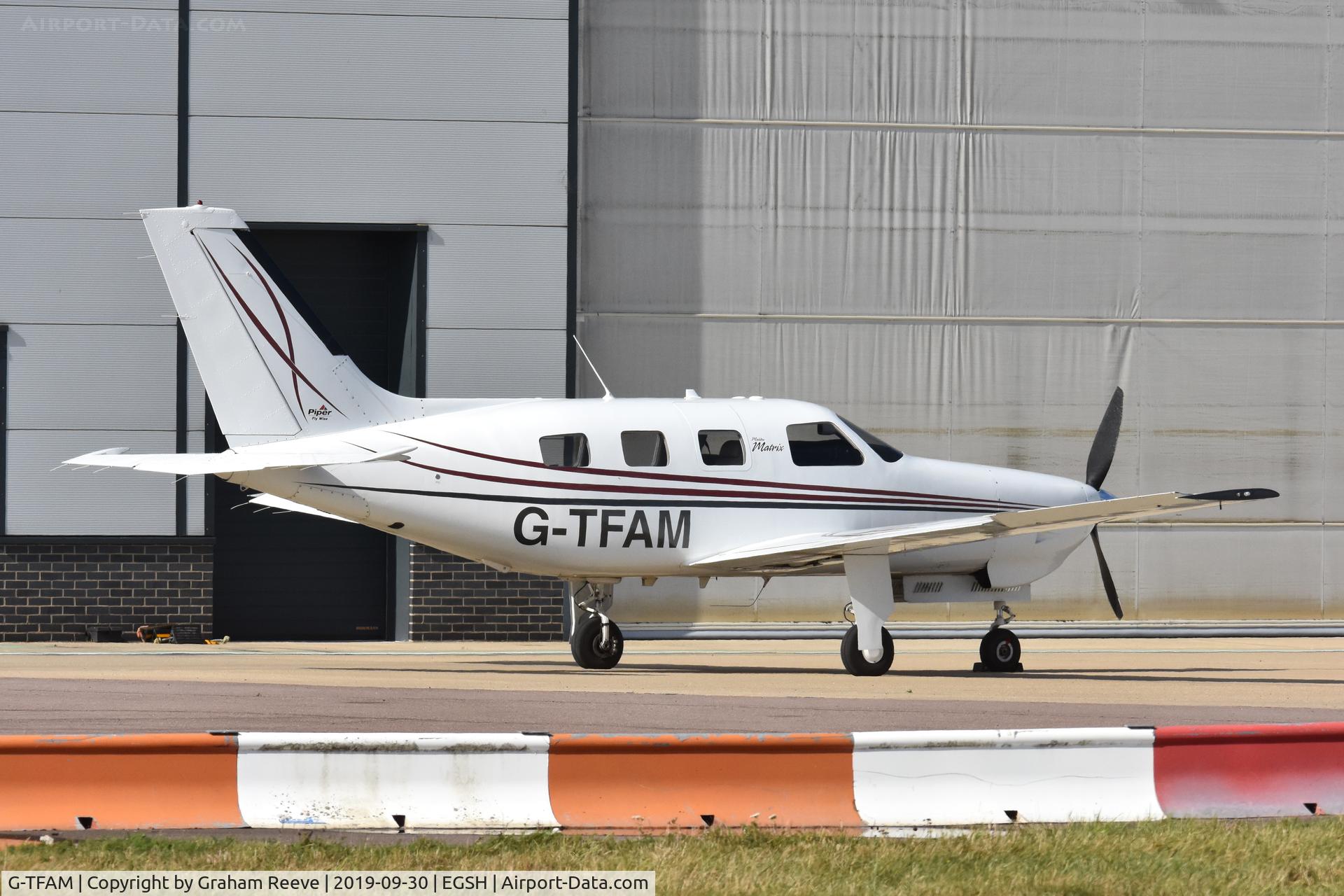 G-TFAM, 2008 Piper PA-46R-350T Malibu Matrix C/N 4692068, Parked at Norwich.