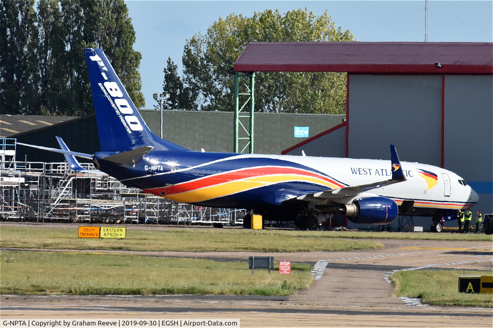 G-NPTA, 2004 Boeing 737-86N(BCF) C/N 32740, Parked at Norwich.