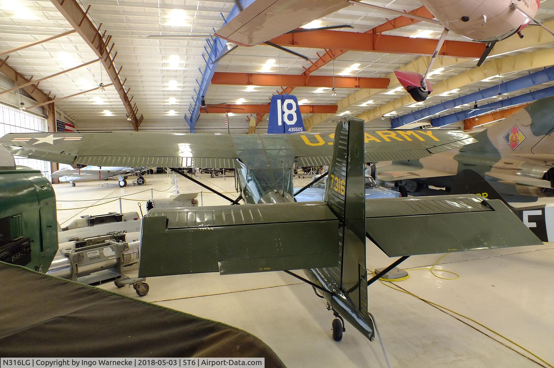 N316LG, 1947 Consolidated Vultee/toms Aero L-13A C/N 47-316, Consolidated Vultee/Stinson L-13A at the War Eagles Air Museum, Santa Teresa NM