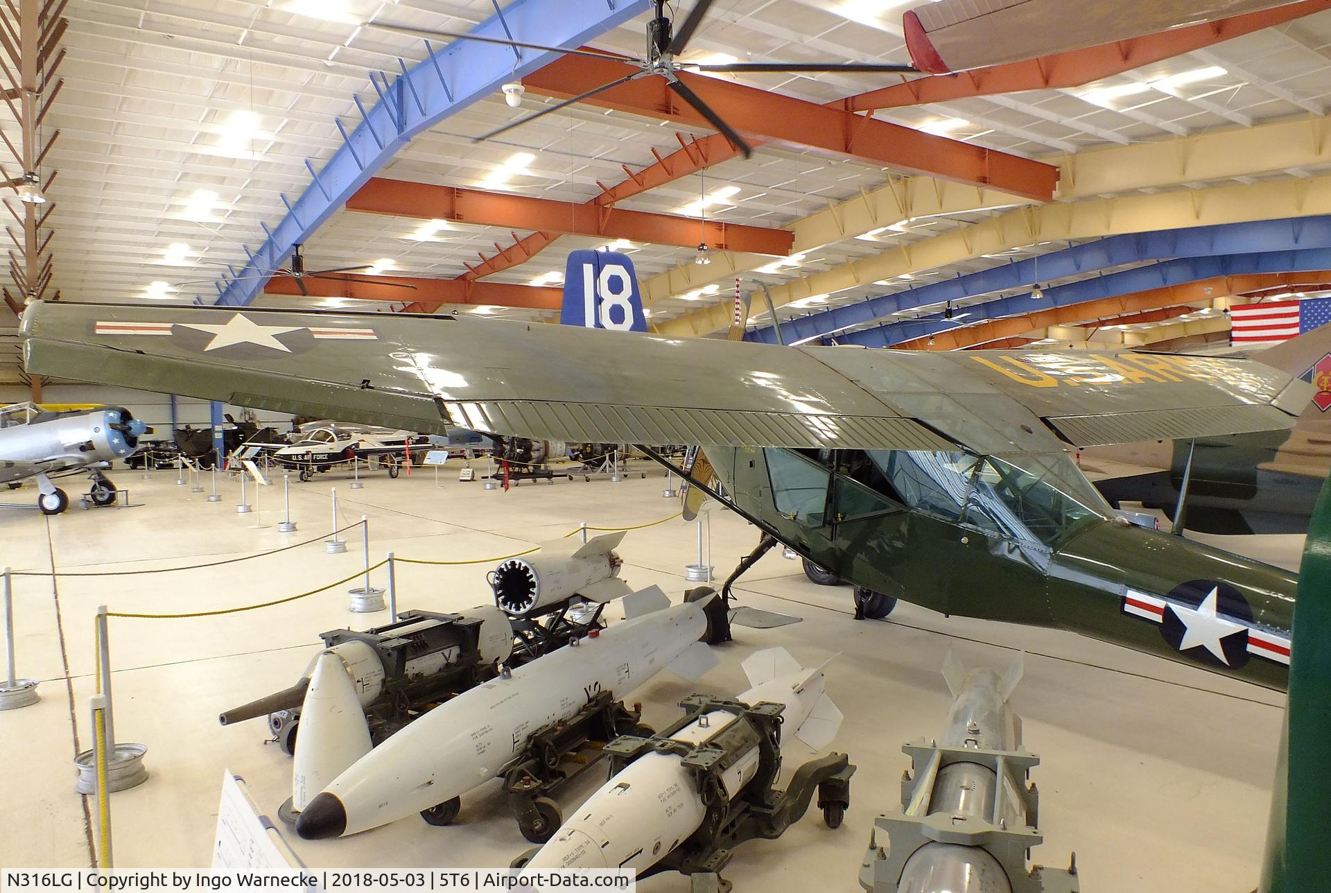 N316LG, 1947 Consolidated Vultee/toms Aero L-13A C/N 47-316, Consolidated Vultee/Stinson L-13A at the War Eagles Air Museum, Santa Teresa NM