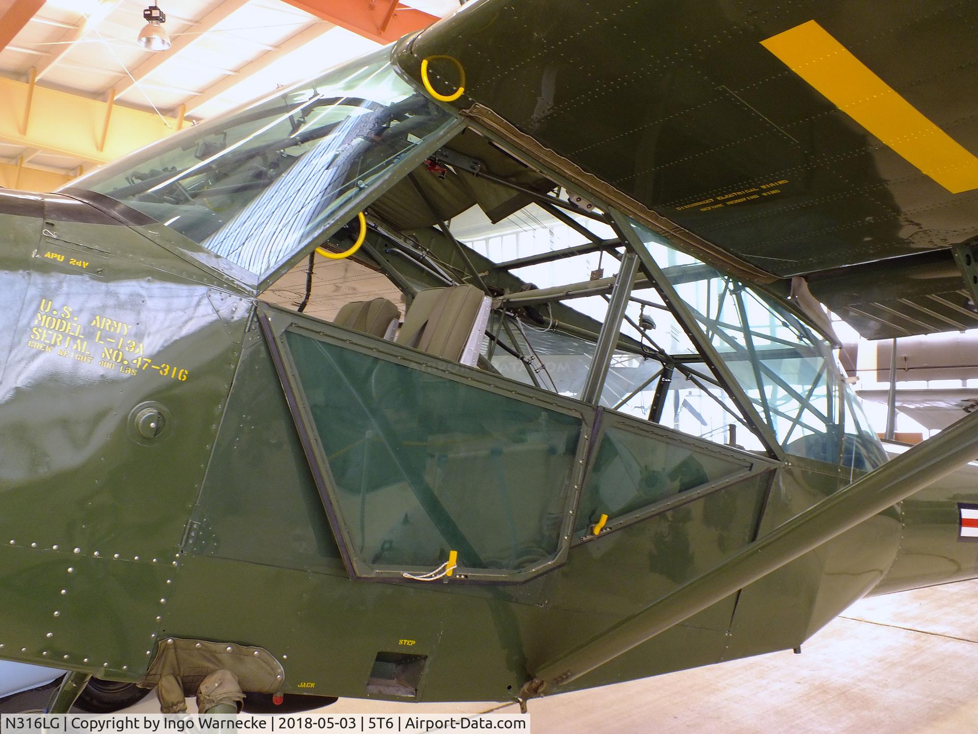 N316LG, 1947 Consolidated Vultee/toms Aero L-13A C/N 47-316, Consolidated Vultee/Stinson L-13A at the War Eagles Air Museum, Santa Teresa NM