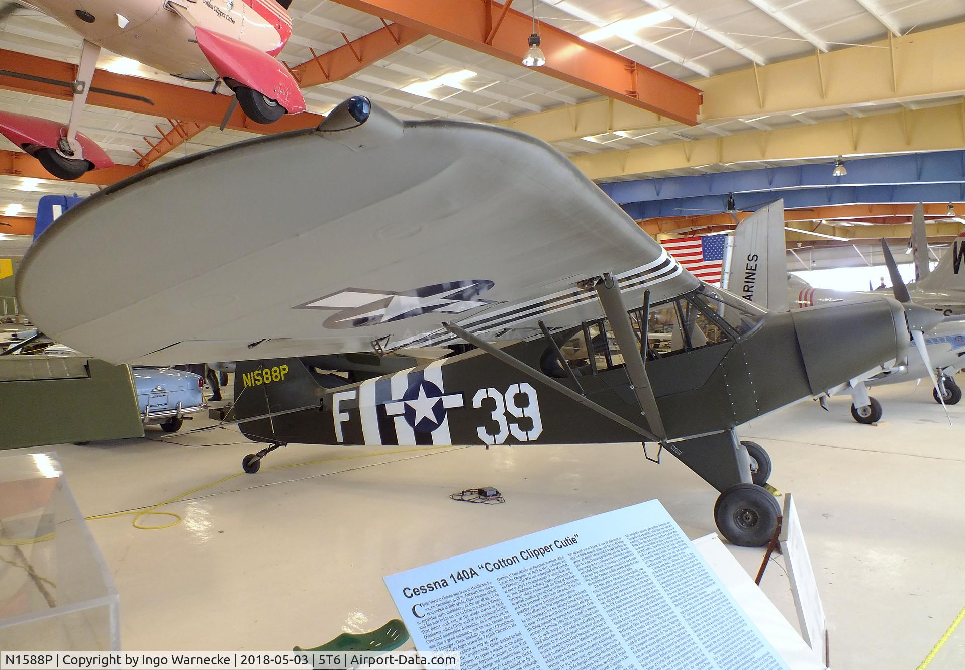N1588P, 1954 Piper PA-18 C/N 18-3751, Piper PA-18 Super Cub at the War Eagles Air Museum, Santa Teresa NM