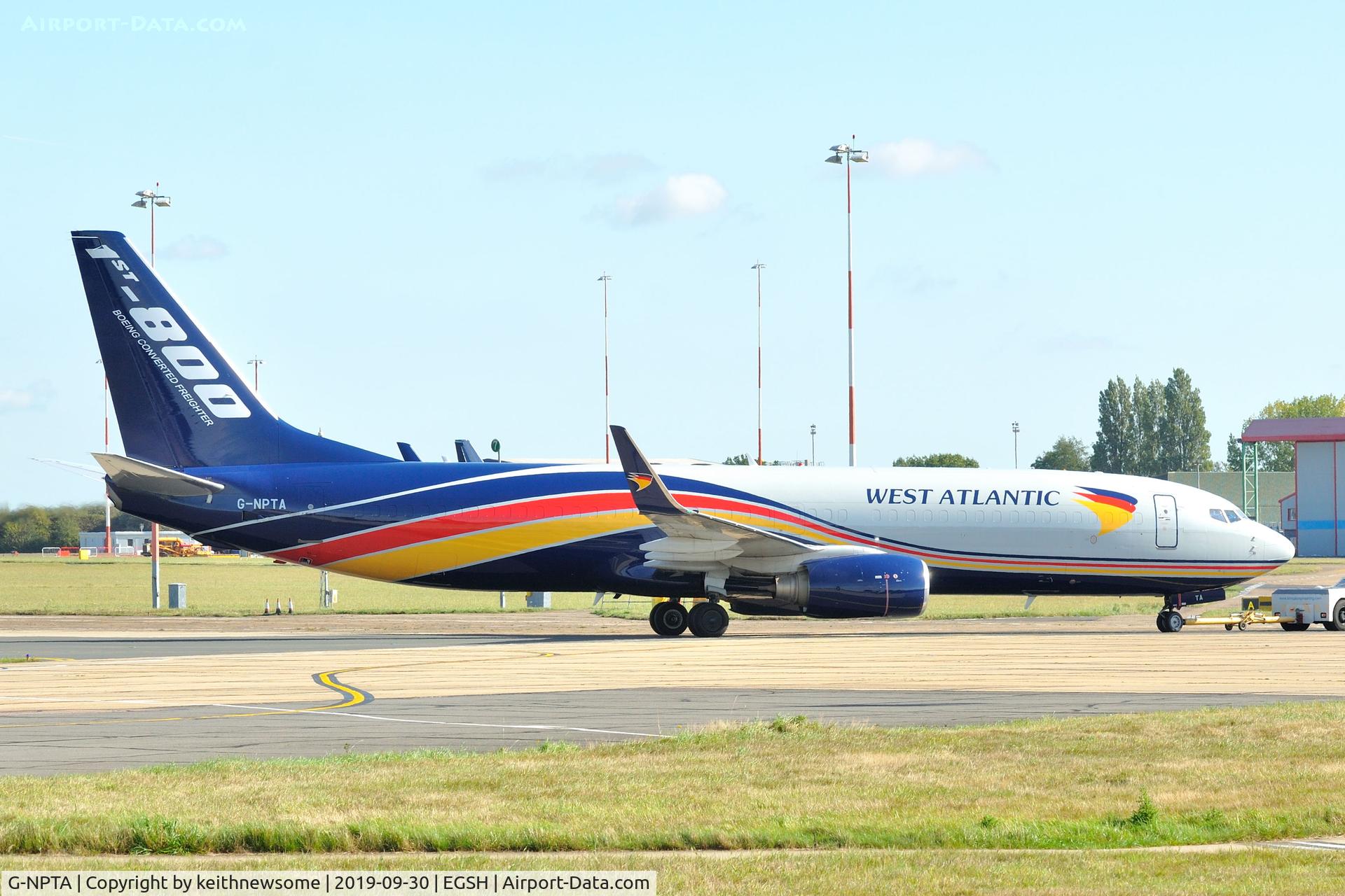 G-NPTA, 2004 Boeing 737-86N(BCF) C/N 32740, Returning from engine test facility.