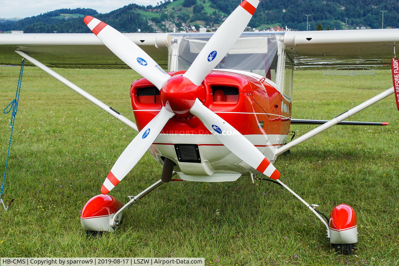 HB-CMS, 1964 Cessna 150D C/N 15060517, At Thun airfield. It got a Lycoming O-360-A4A-engine 1994 or 1995.