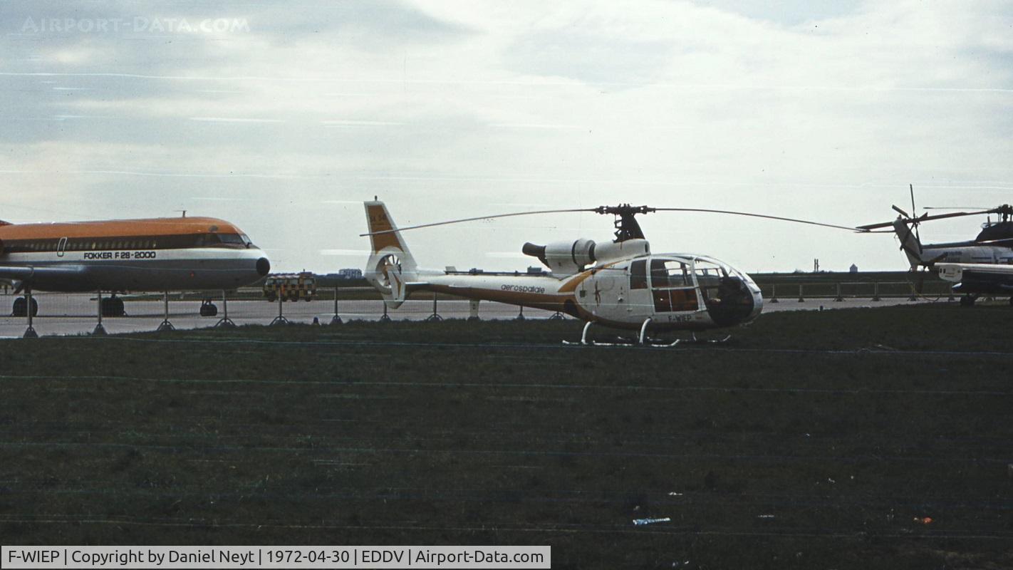 F-WIEP, 1971 Sud Aviation SA-341 Gazelle C/N 1001, First French production Gazelle at Hanover show in 1972.
Was later converted as AS-342L  F-WTNA and SA-342J  EC-DUR with new c/n 1185.