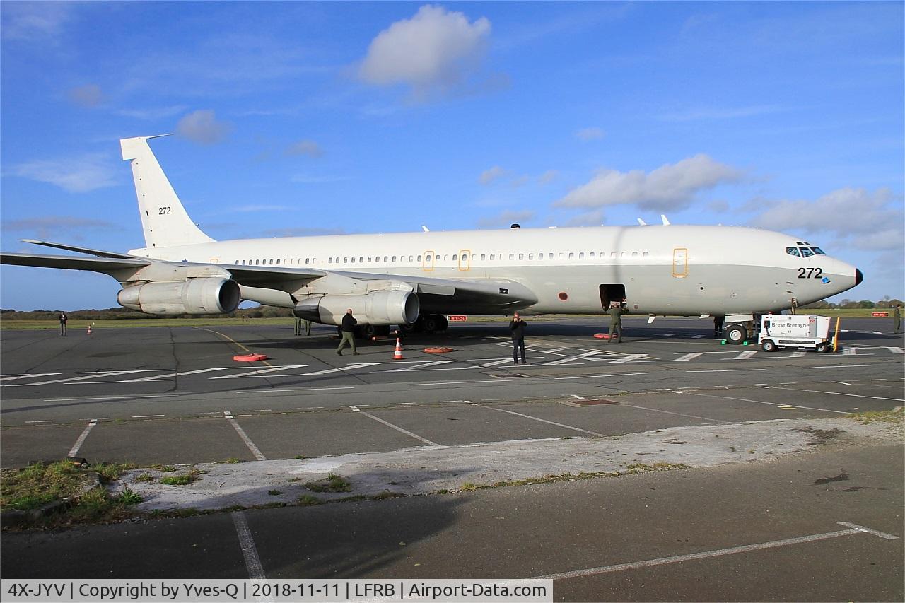 4X-JYV, 1975 Boeing 707-3L6C C/N 21096, Israeli Air Force Boeing 707-3L6C, Parked, Brest-Bretagne Airport (LFRB-BES)