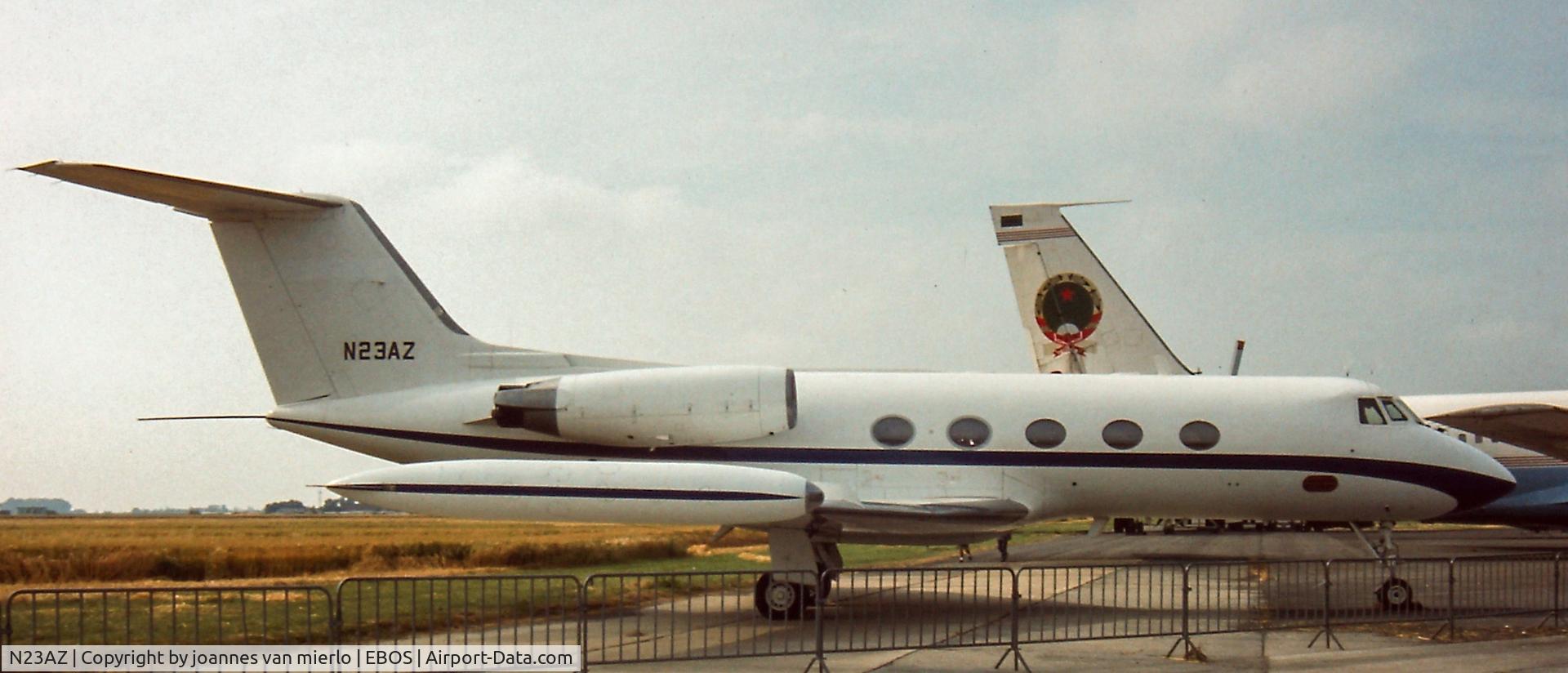N23AZ, 1976 Grumman G-1159 Gulfstream II C/N 183, Static during Ostend Air show