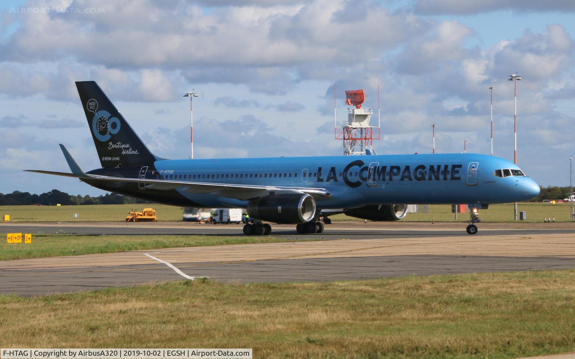 F-HTAG, 2000 Boeing 757-256 C/N 29307, Arriving at Norwich for paint work with Air Livery