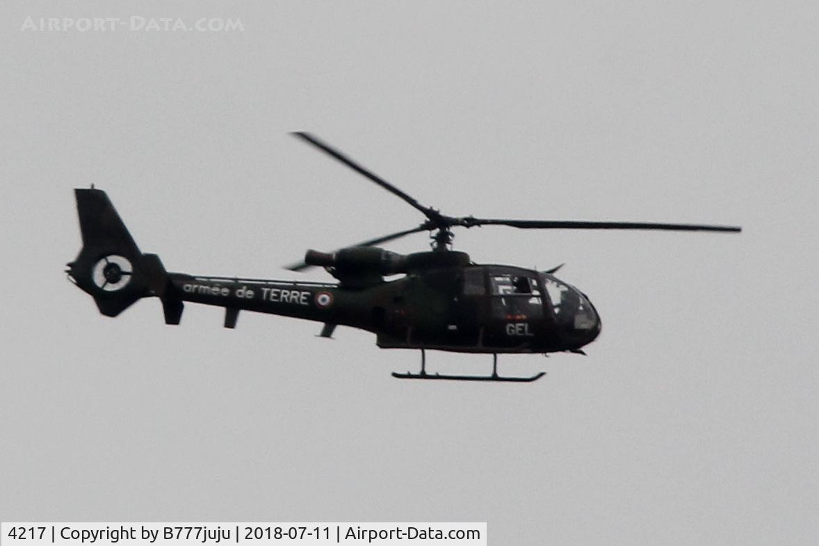4217, Aérospatiale SA-342M Gazelle C/N 2217, over Sarcelles