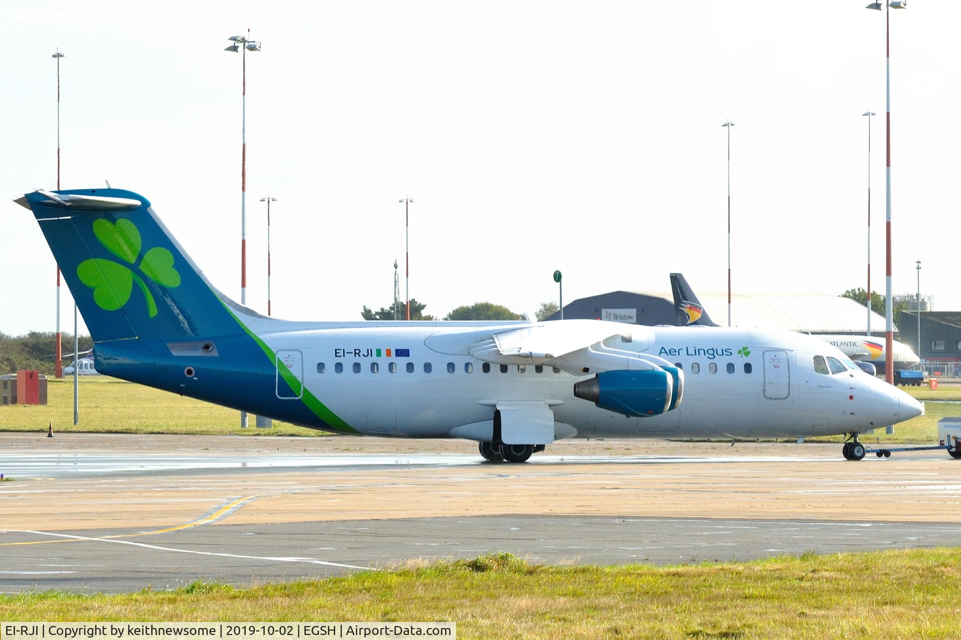 EI-RJI, 1999 British Aerospace Avro 146-RJ85A C/N E2346, Returning from engine test facility.