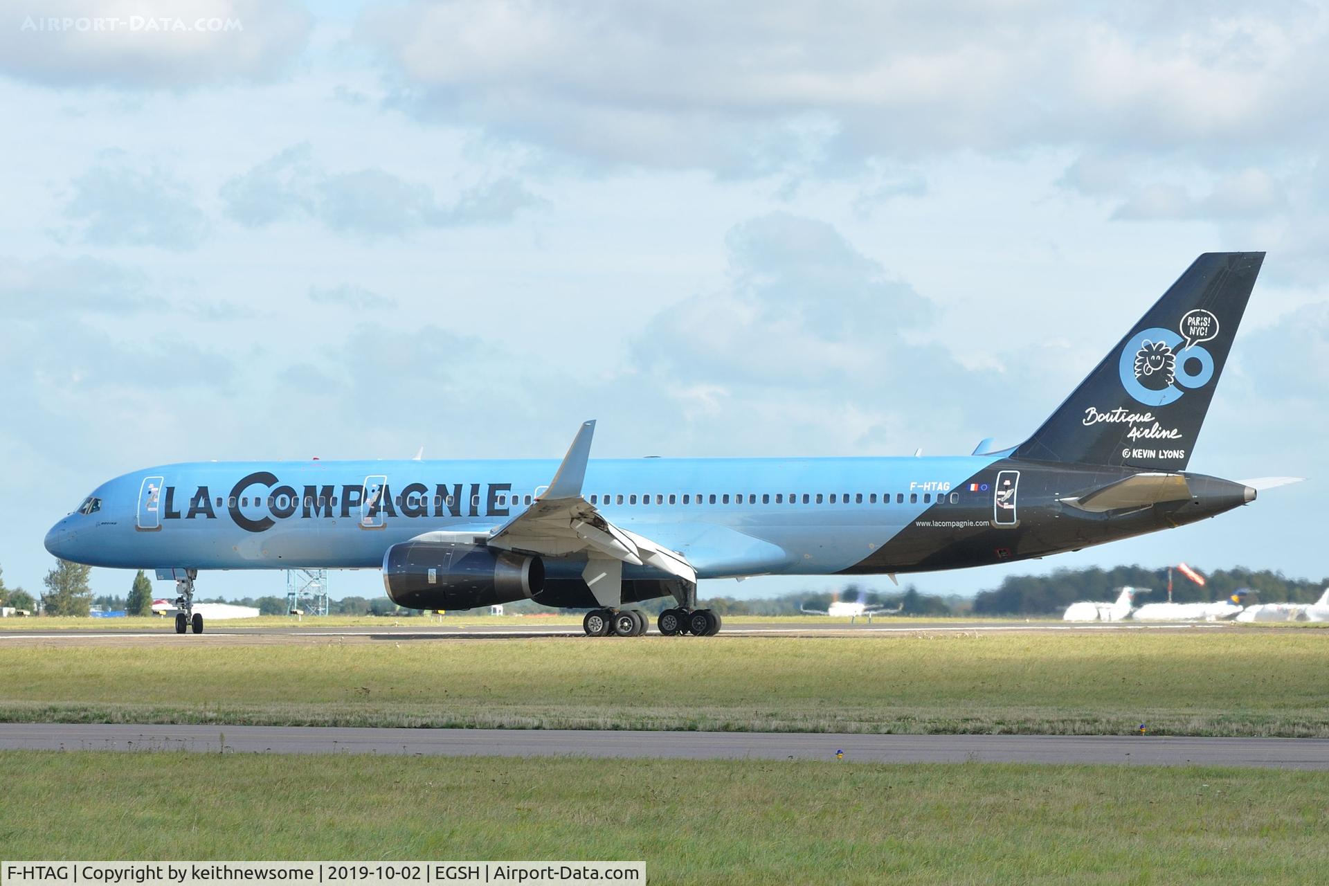F-HTAG, 2000 Boeing 757-256 C/N 29307, Arriving at Norwich from Paris for paintwork.
