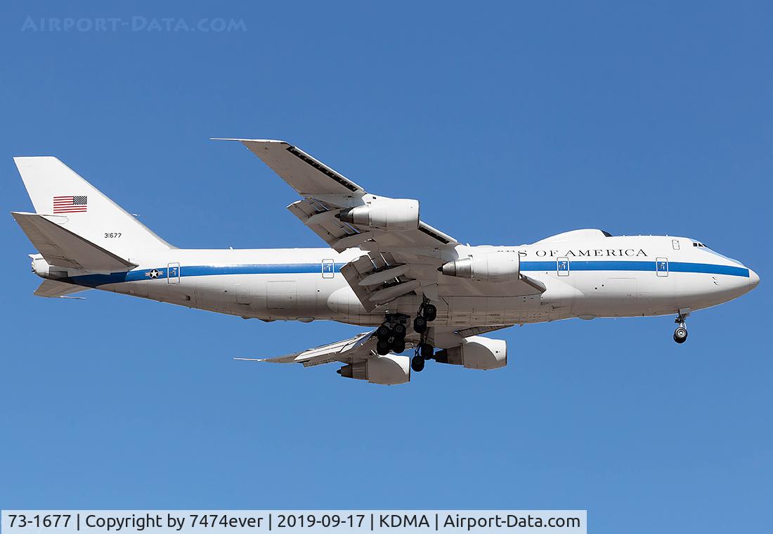 73-1677, 1973 Boeing E-4B C/N 20683, FLASH21 on approach into DM