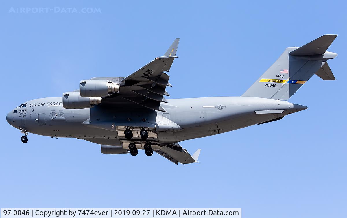 97-0046, 1997 Boeing C-17A Globemaster III C/N P-46, Reach 346 on the ILS for 30 at Davis-Monthan