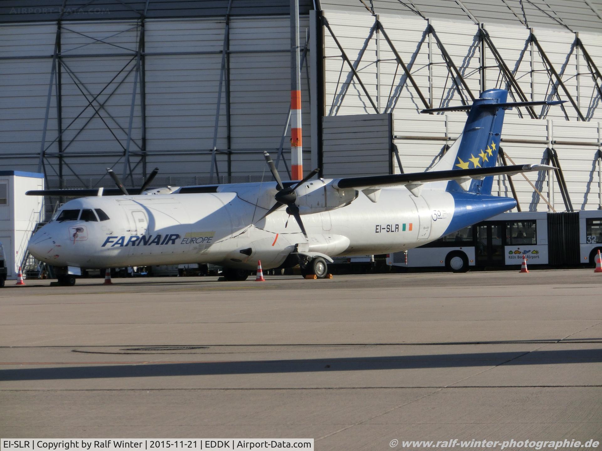 EI-SLR, 1989 ATR 72-201 C/N 108, ATR 72-201 - FAT ASL Lines Switzerland 'Farnair Europe' ex. HB-AFG- 108 - EI-SLR - 21.11.2015 - CGN
