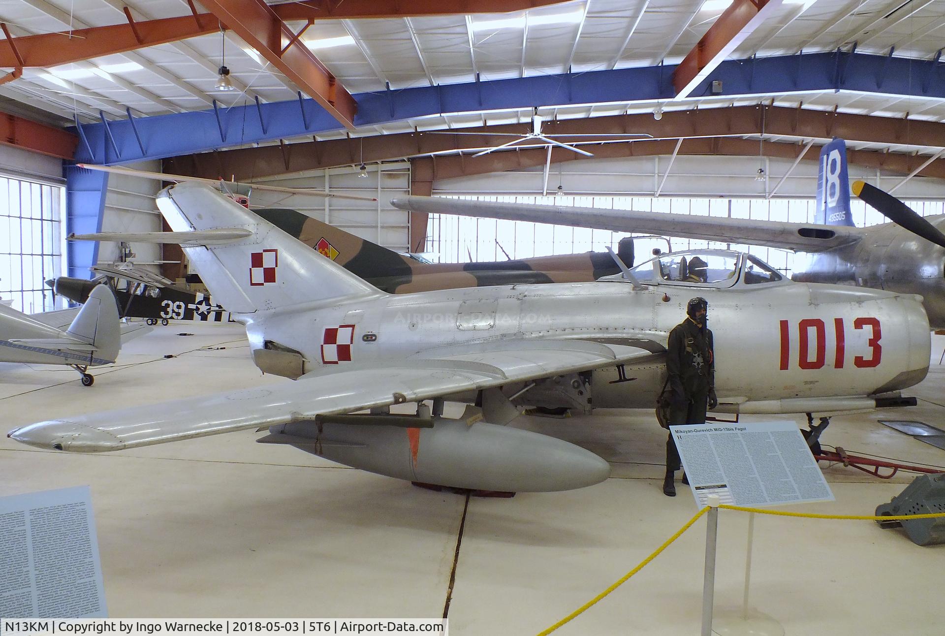 N13KM, PZL-Mielec Lim-2 (MiG-15bis) C/N 1B01013, PZL-Mielec Lim-2 (MiG-15bis) FAGOT at the War Eagles Air Museum, Santa Teresa NM