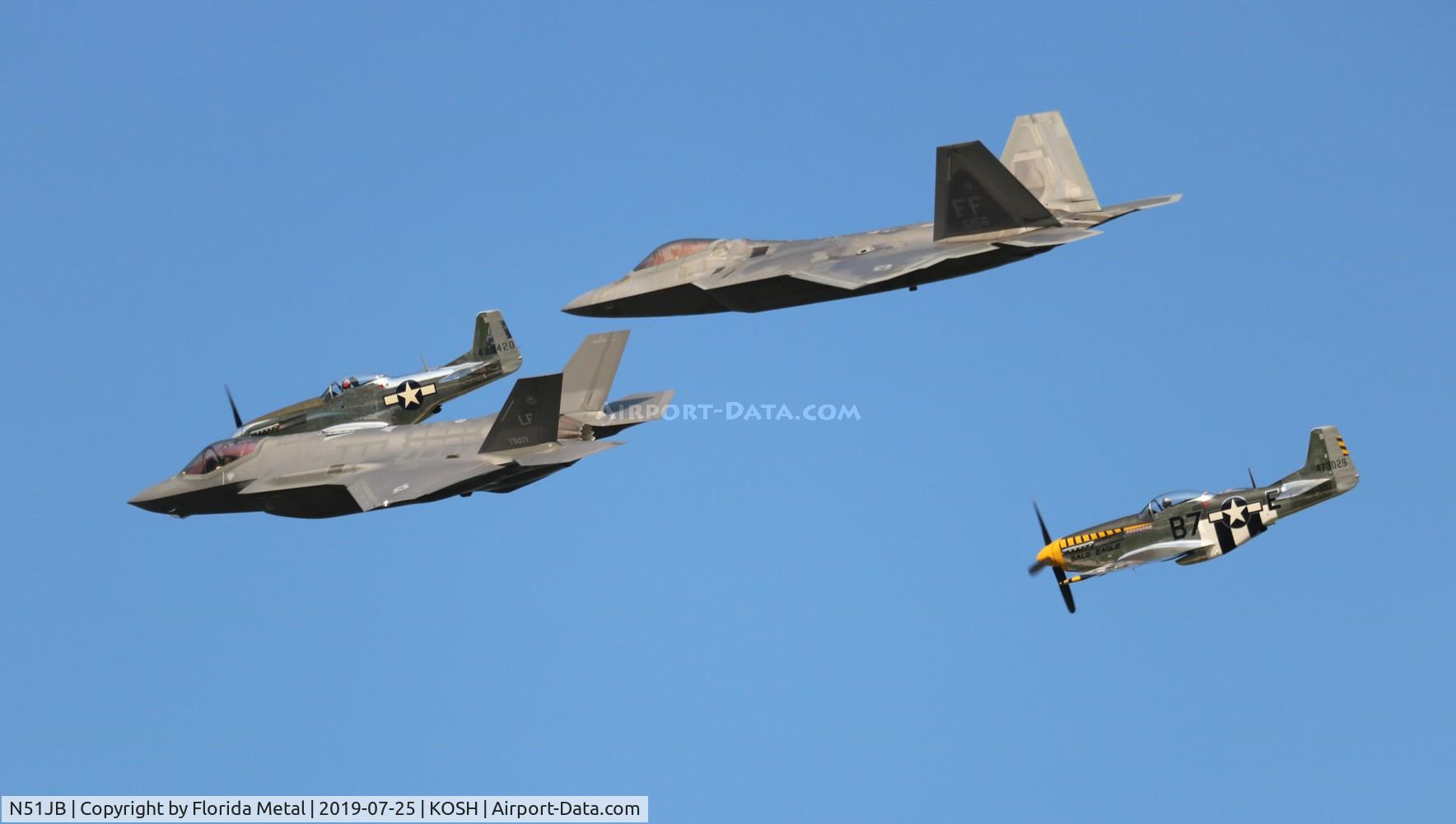 N51JB, 1944 North American P-51D Mustang C/N 122-39488, Bald Eagle 4 plane Heritage flight