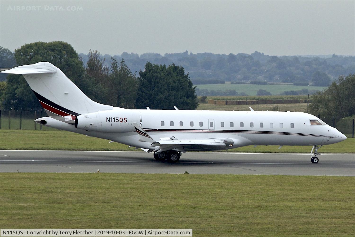 N115QS, 2015 Bombardier BD-700-1A10 Global 5000 C/N 9734, At Luton